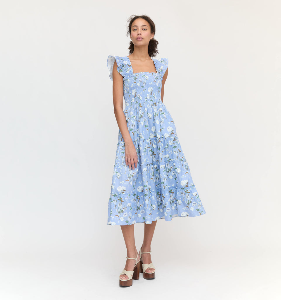 ワンピース house on the hill Dress navy 80 Hill House The Mila Dress Linen Navy Eyelet Mini One