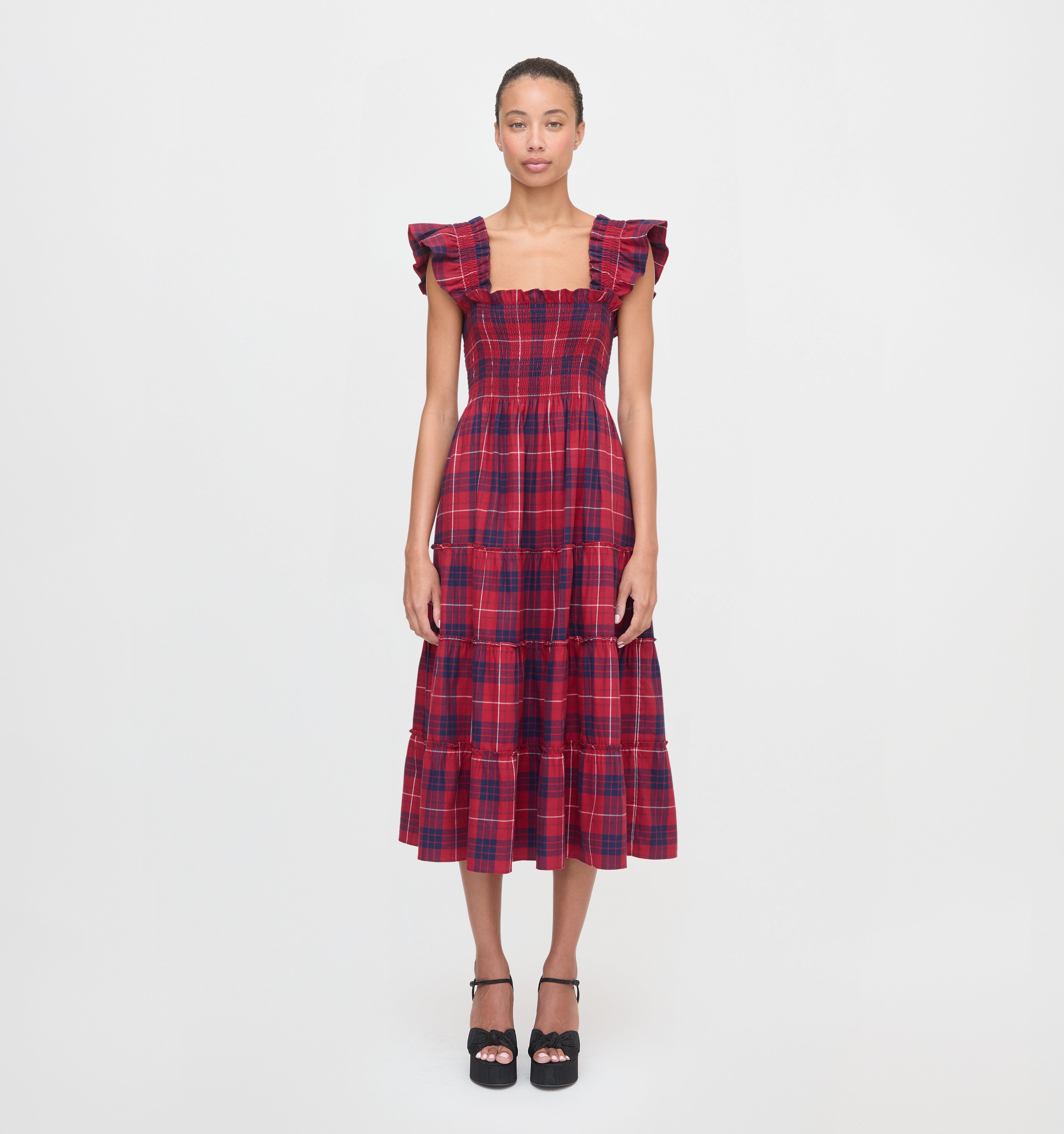 The Ellie Nap Dress - Cherry Tartan