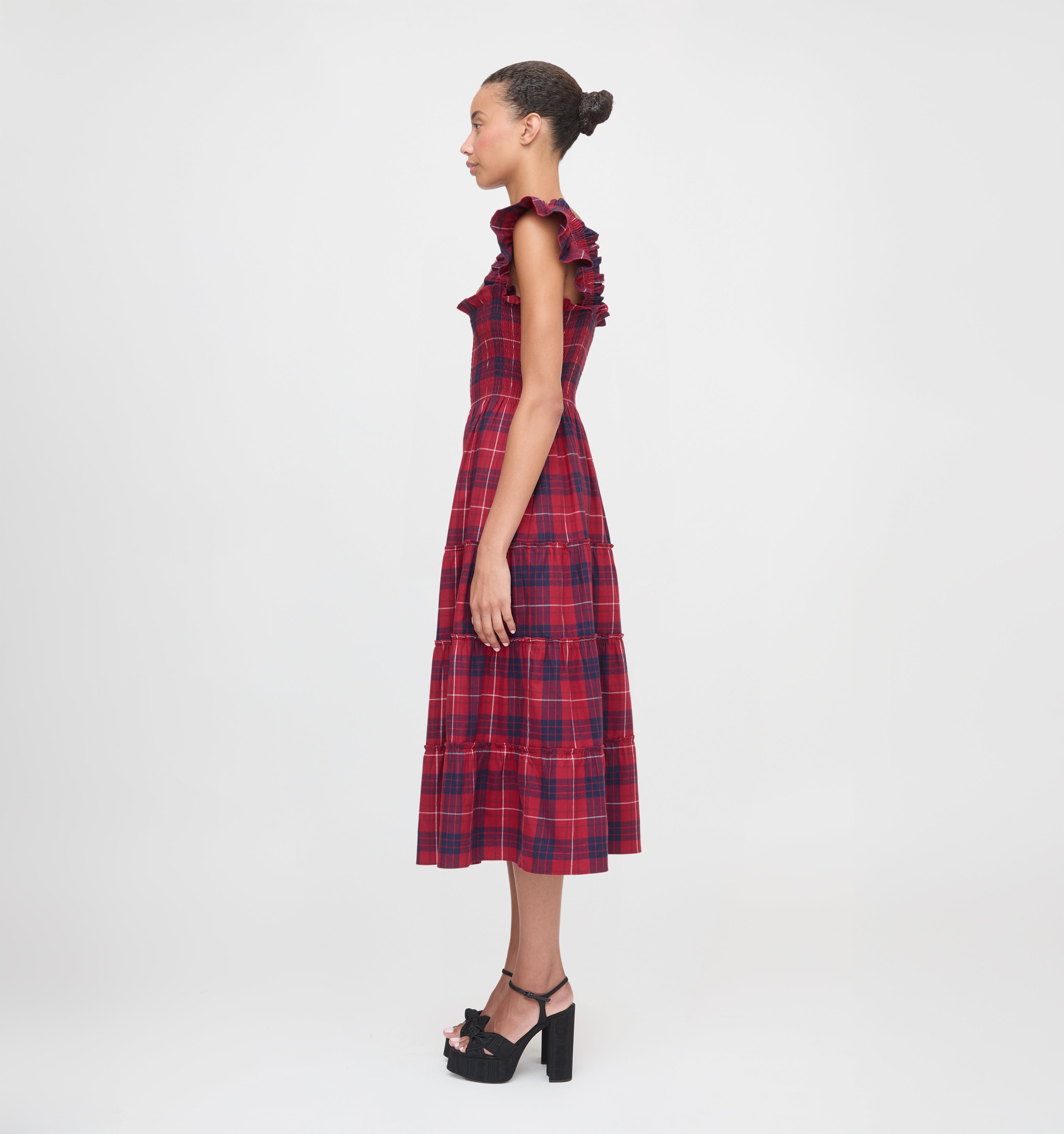 The Ellie Nap Dress - Cherry Tartan