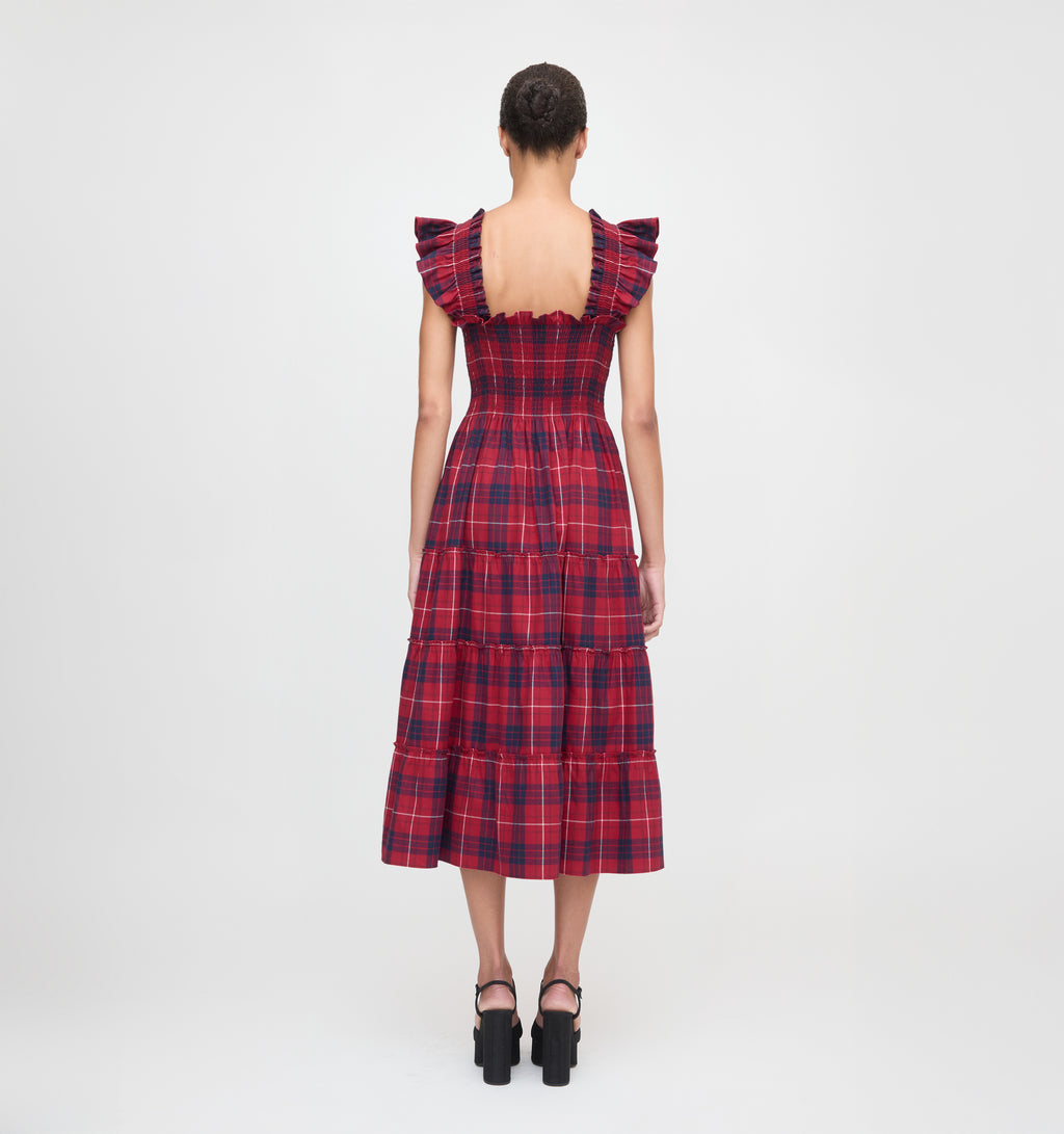 The Ellie Nap Dress - Cherry Tartan  Hill House Home