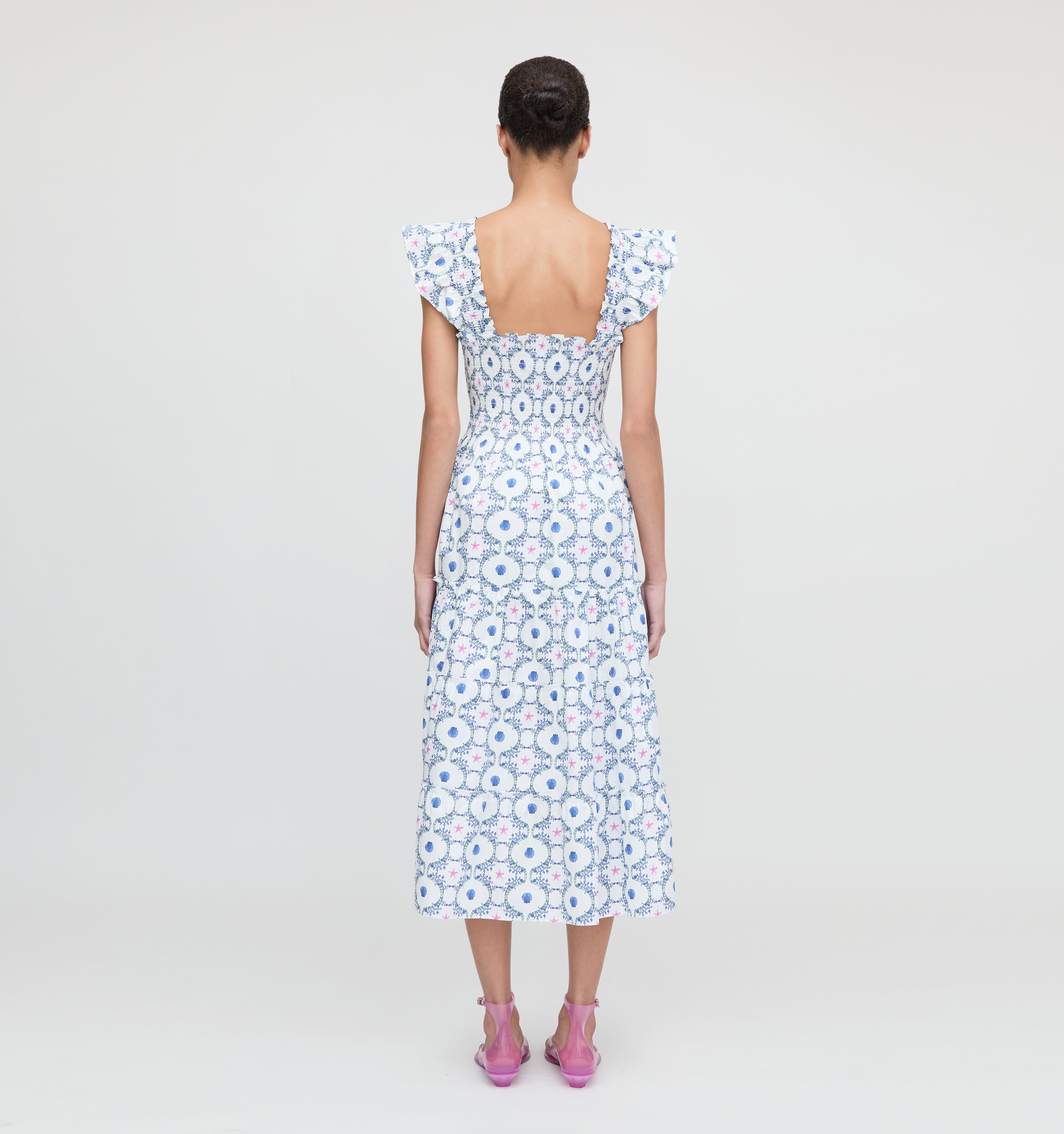 The Ellie Nap Dress - White Cisco Trellis