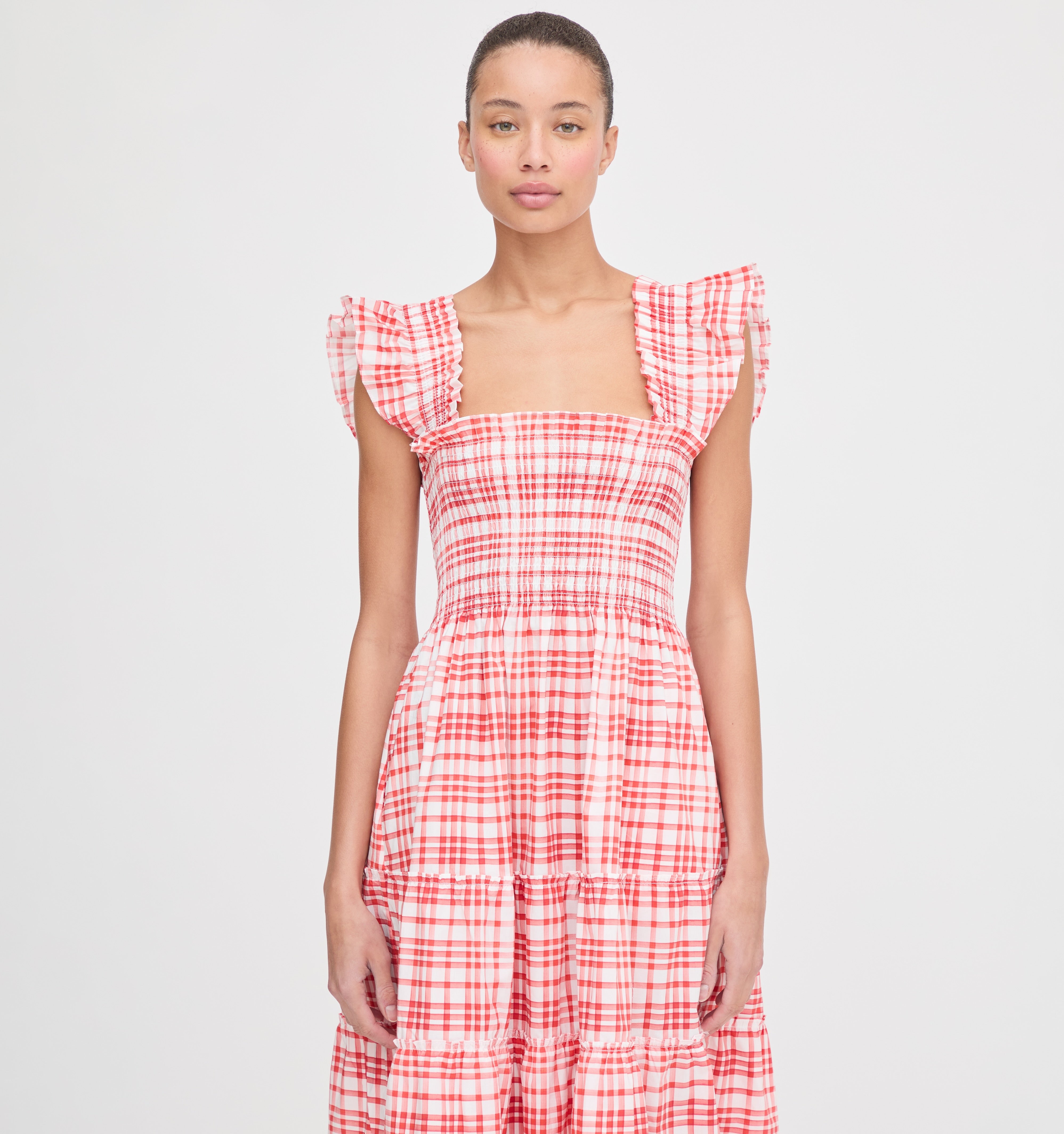 The Ellie Nap Dress - Cherry Watercolor Gingham