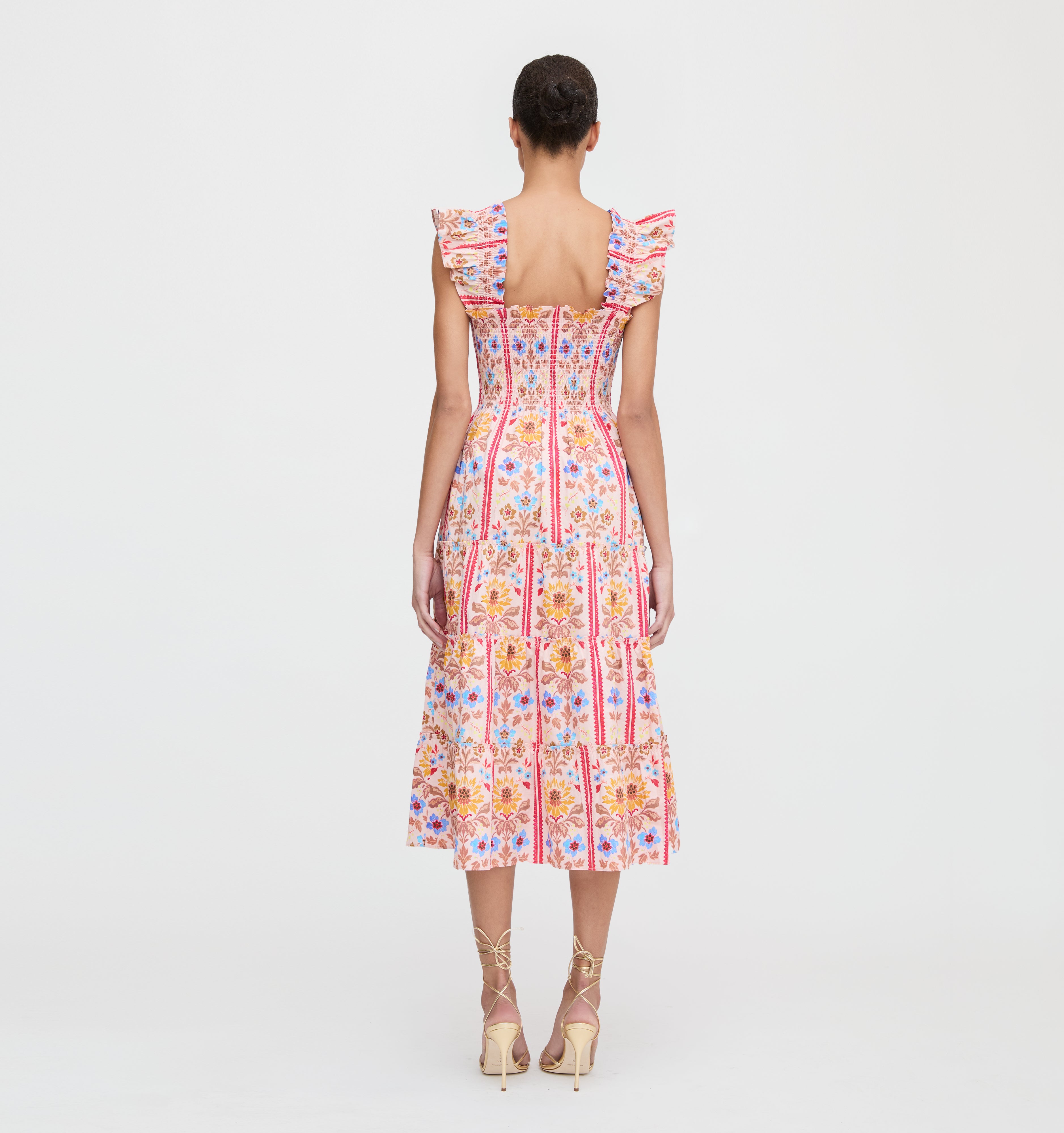 The Ellie Nap Dress - Pink Floral Block Stripe