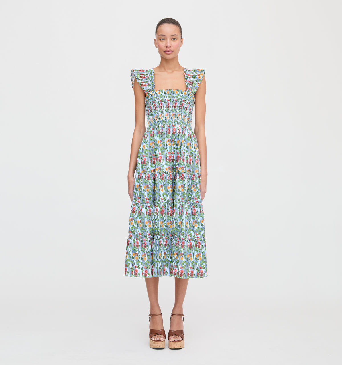 The Ellie Nap Dress - Geranium Stripe