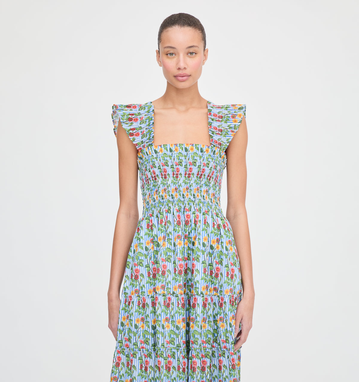 The Ellie Nap Dress - Geranium Stripe
