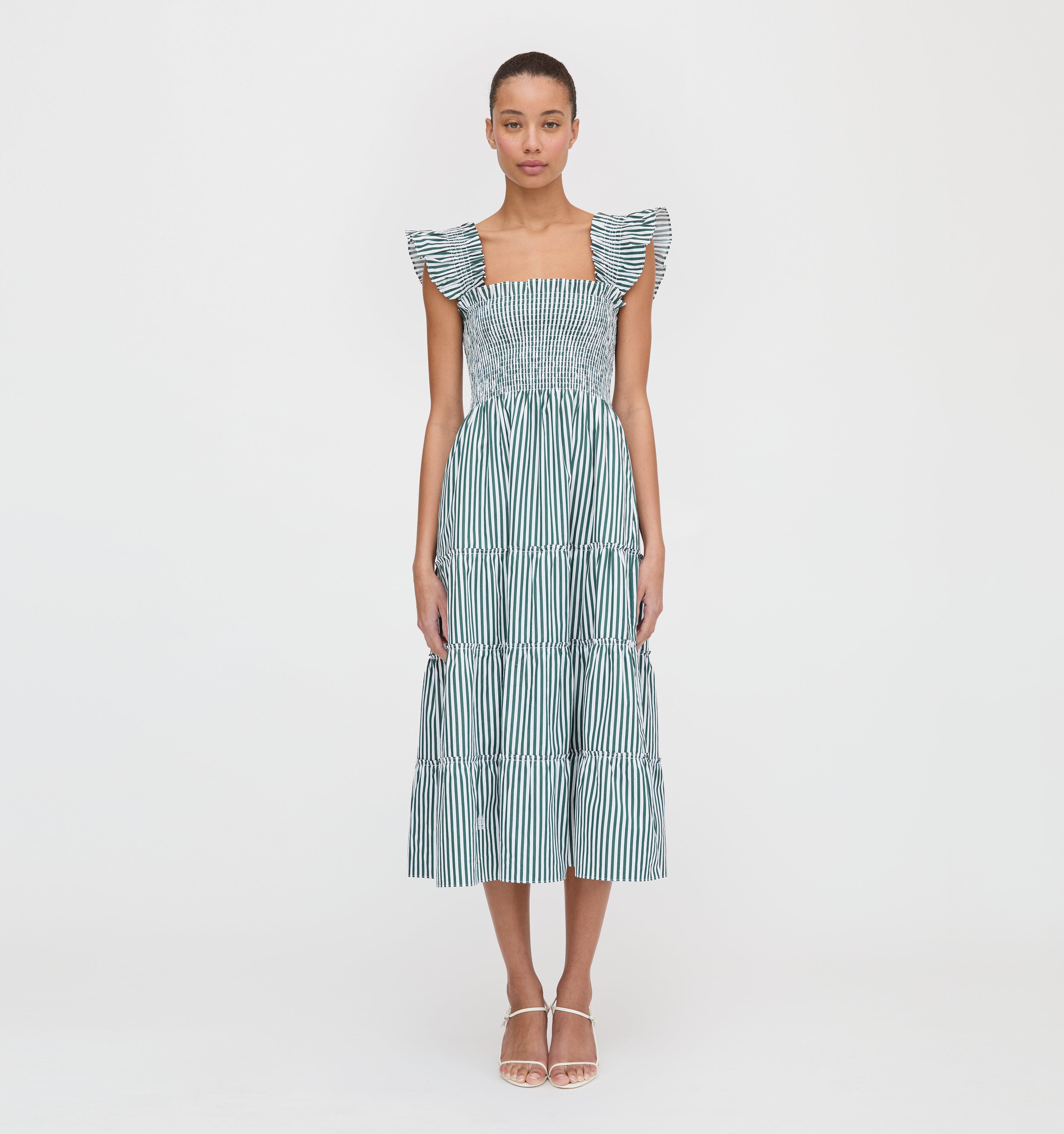 The Ellie Nap Dress - Green Stripe