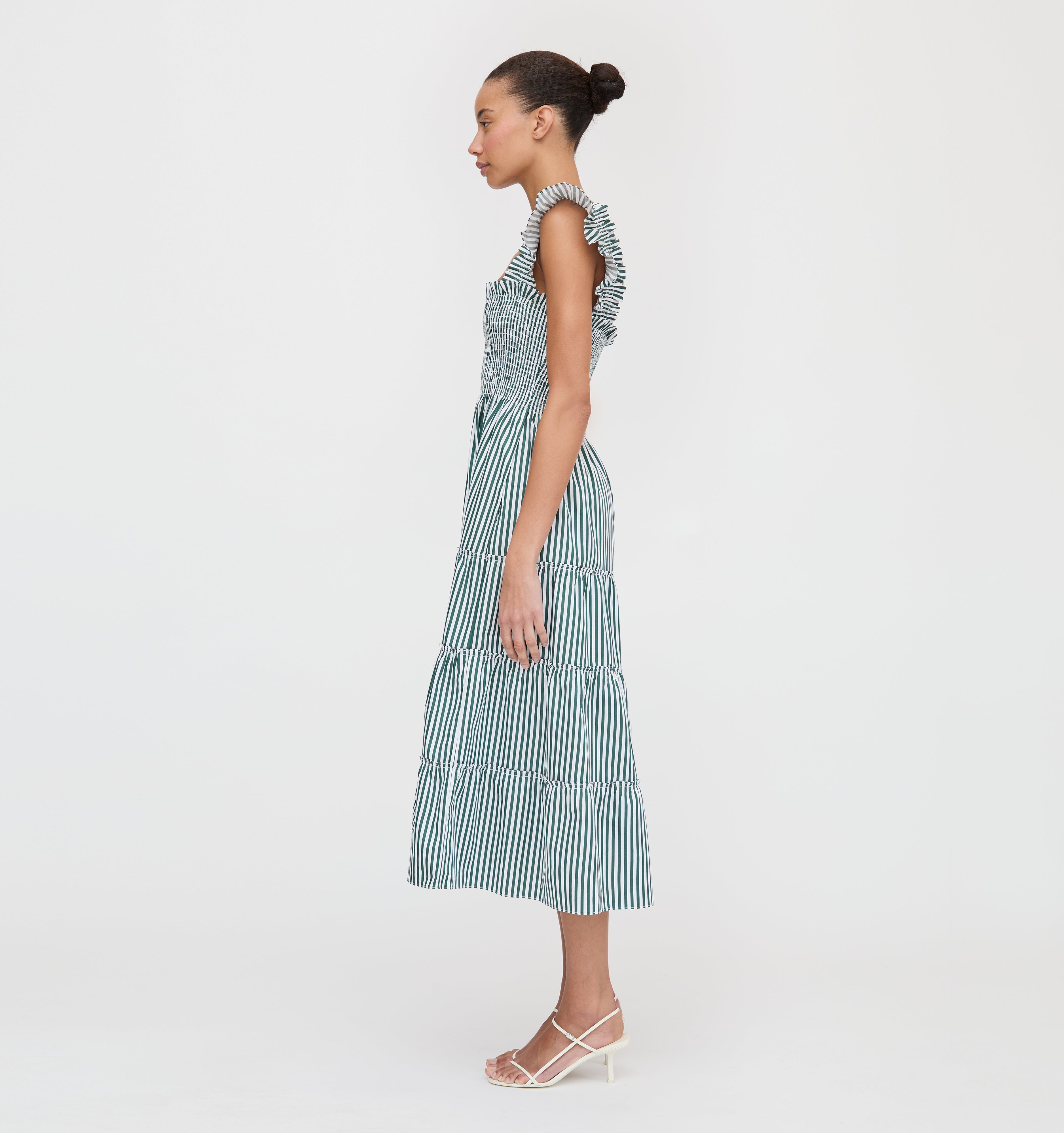 The Ellie Nap Dress - Green Stripe