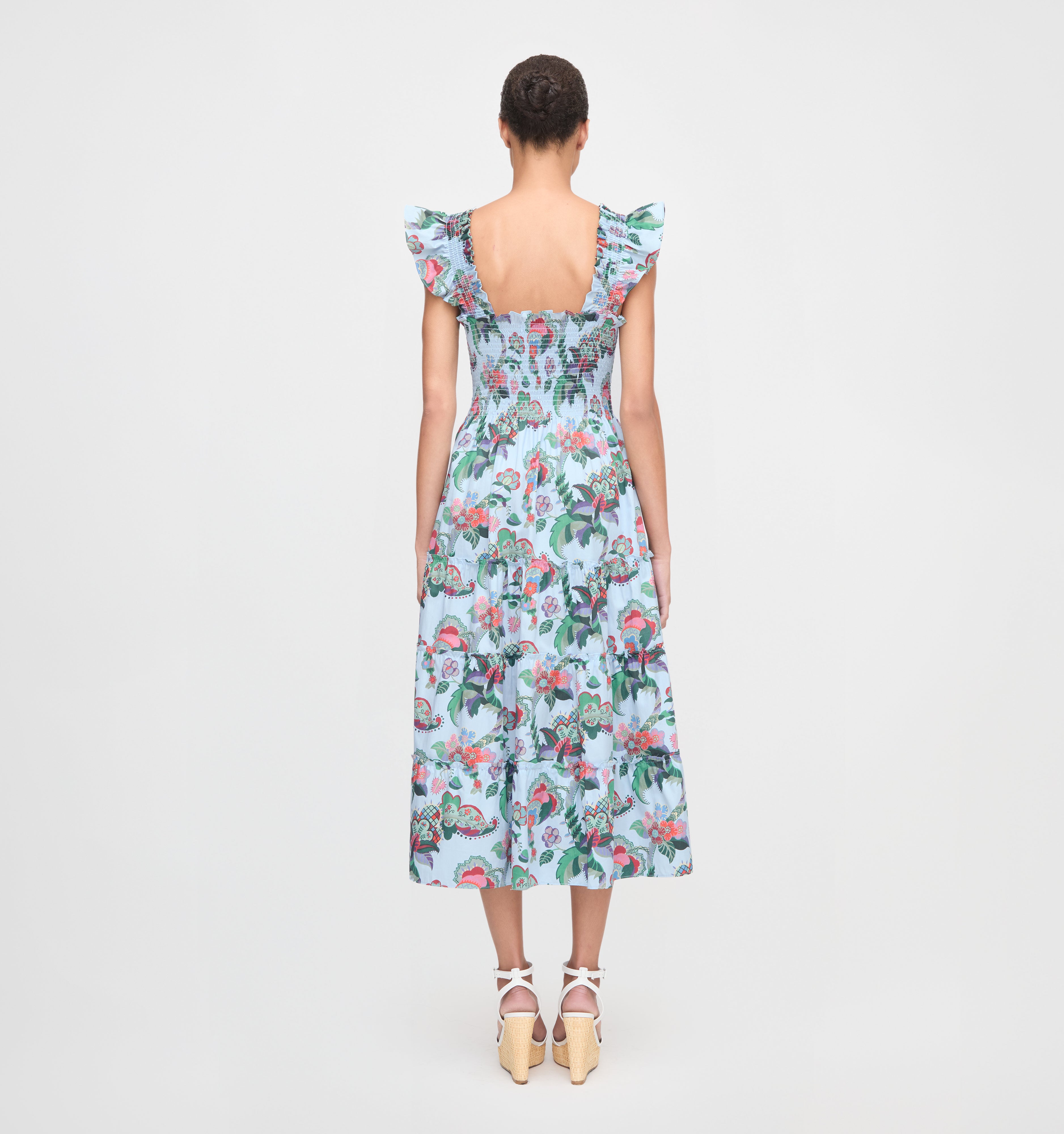 The Ellie Nap Dress - Light Blue Jungle Floral