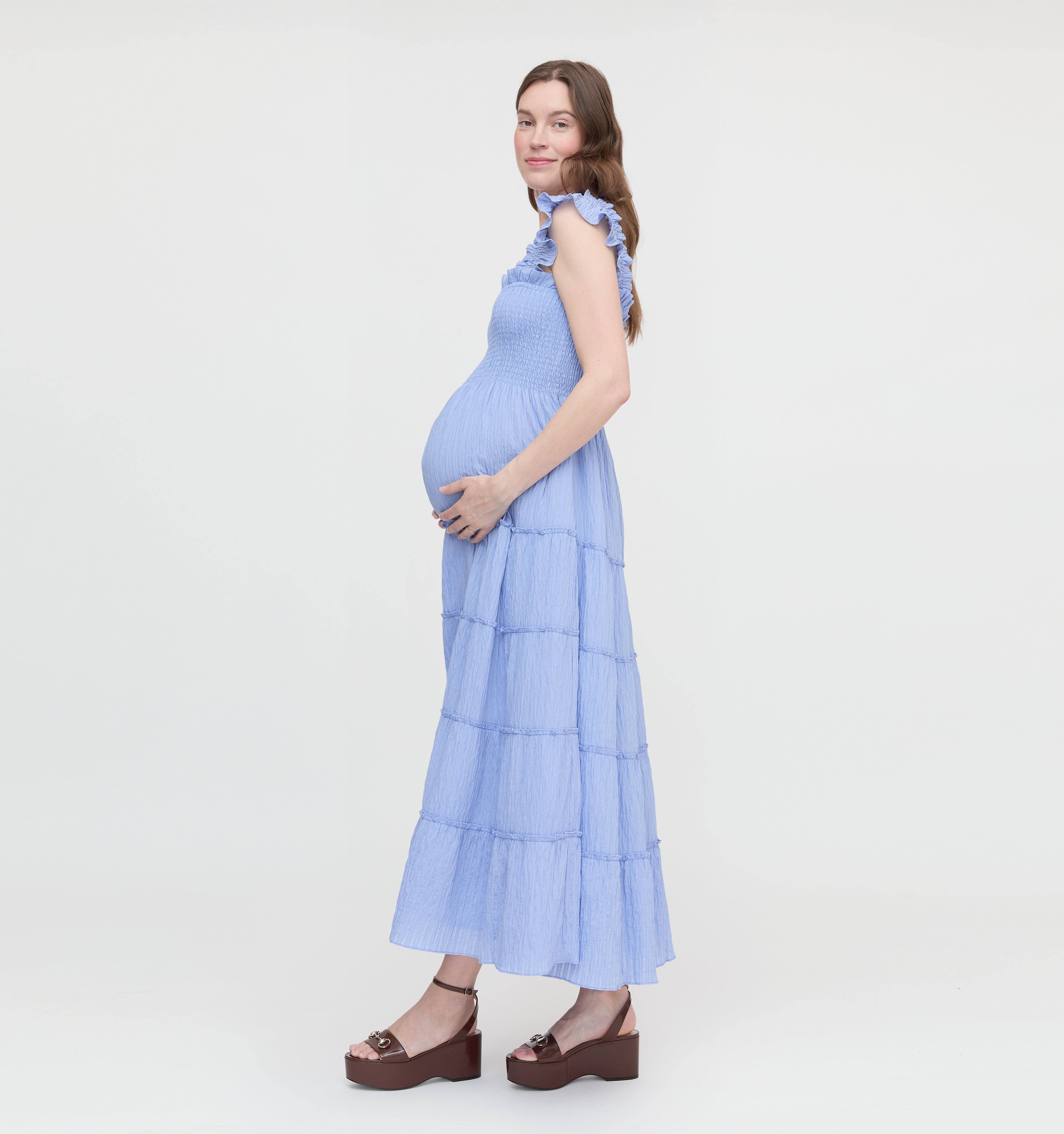 The Maternity Ellie Maxi Nap Dress - Bluebird