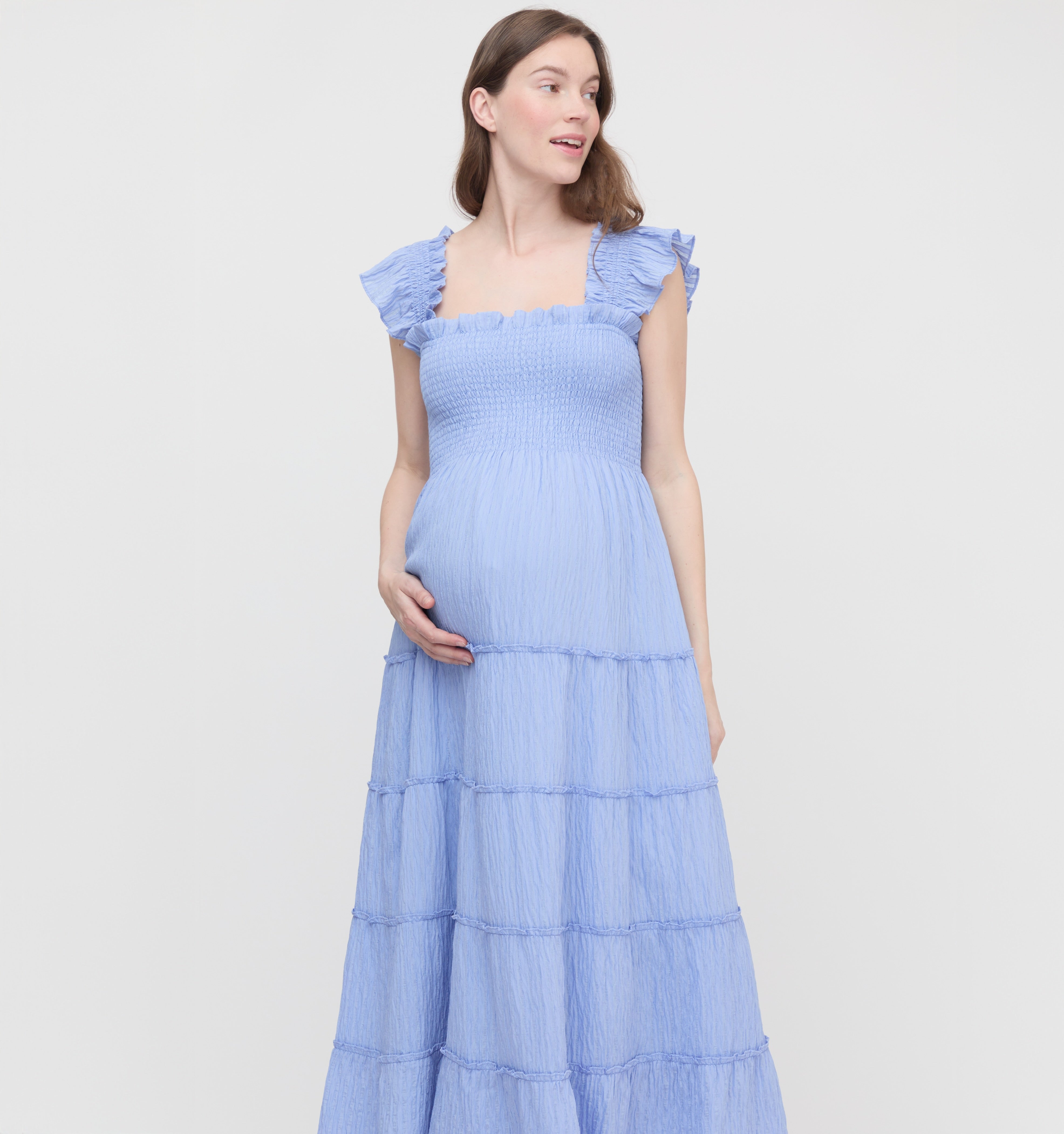 The Maternity Ellie Maxi Nap Dress - Bluebird