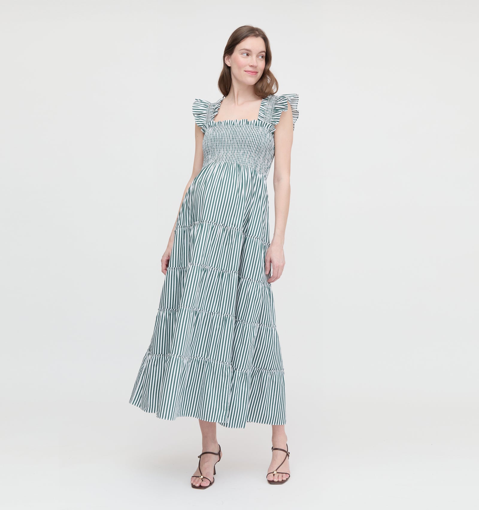 The Maternity Ellie Maxi Nap Dress - Green Stripe Hill House Home The Maternity Ellie Maxi Nap Dress - Green Stripe Hill House Home