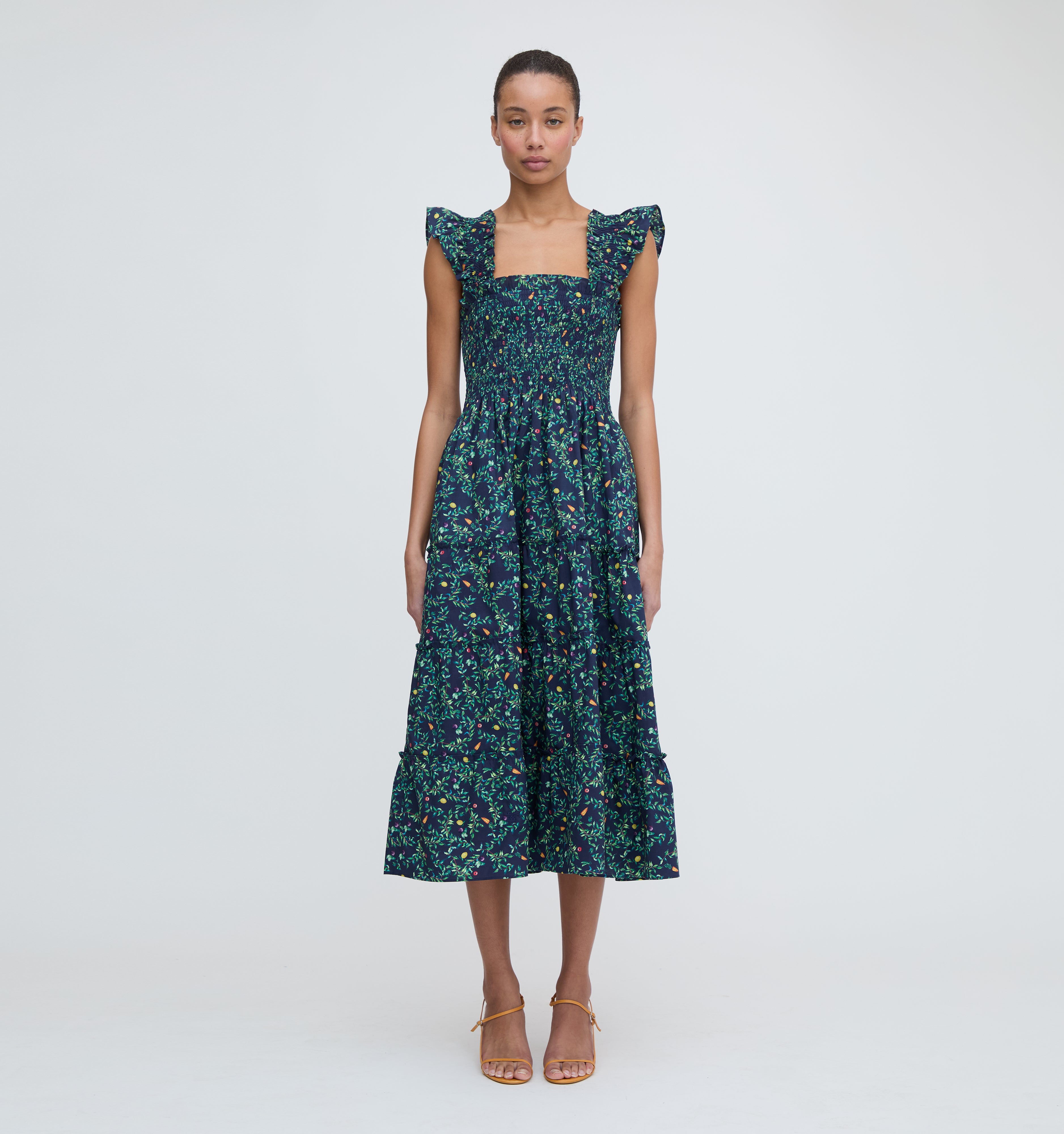 The Ellie Nap Dress - Midnight Garden Poplin