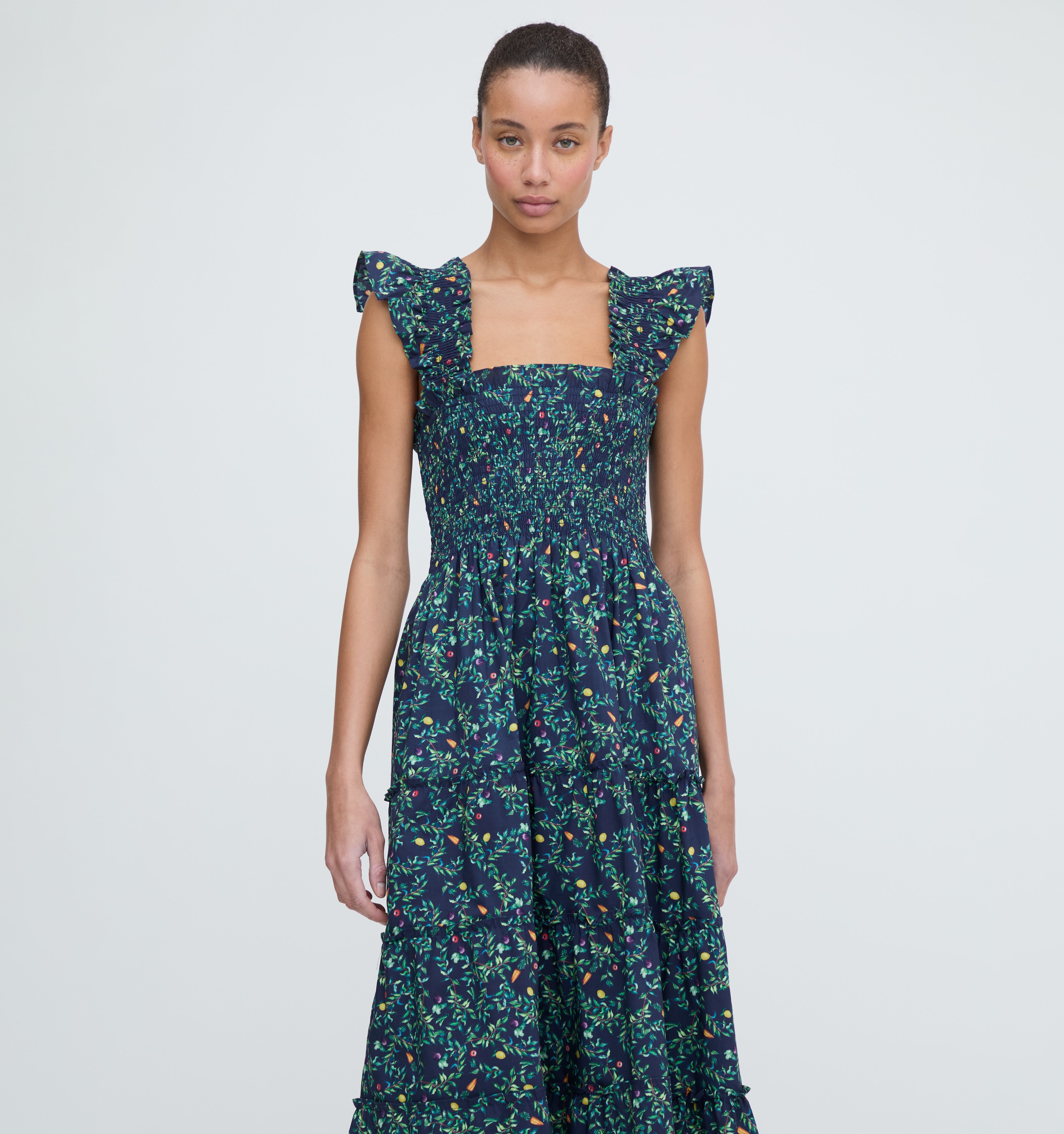 The Ellie Nap Dress - Midnight Garden Poplin