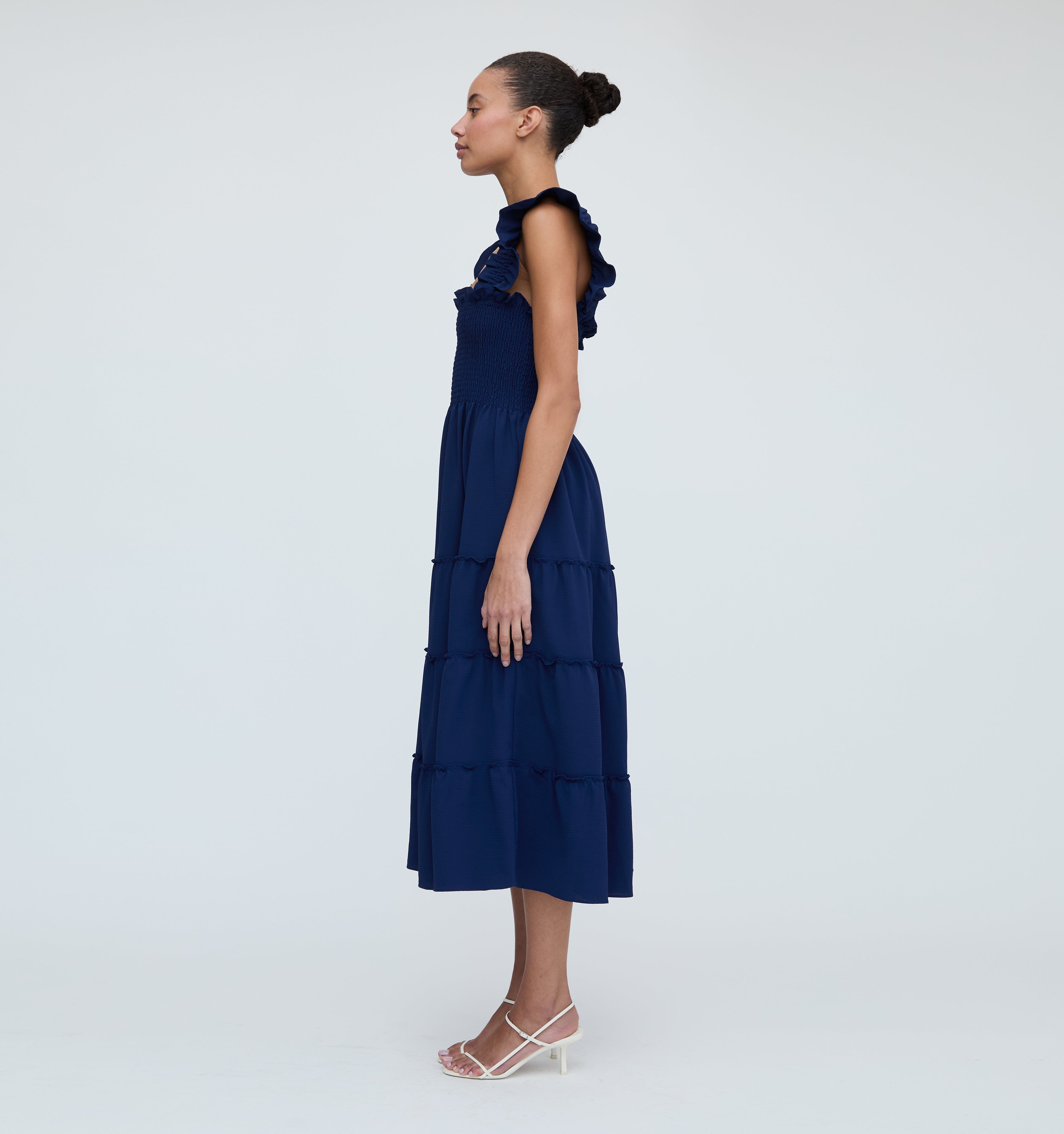 The Crepe Ellie Nap Dress - Navy Crepe color:Wrinkle Resistant Navy Crepe