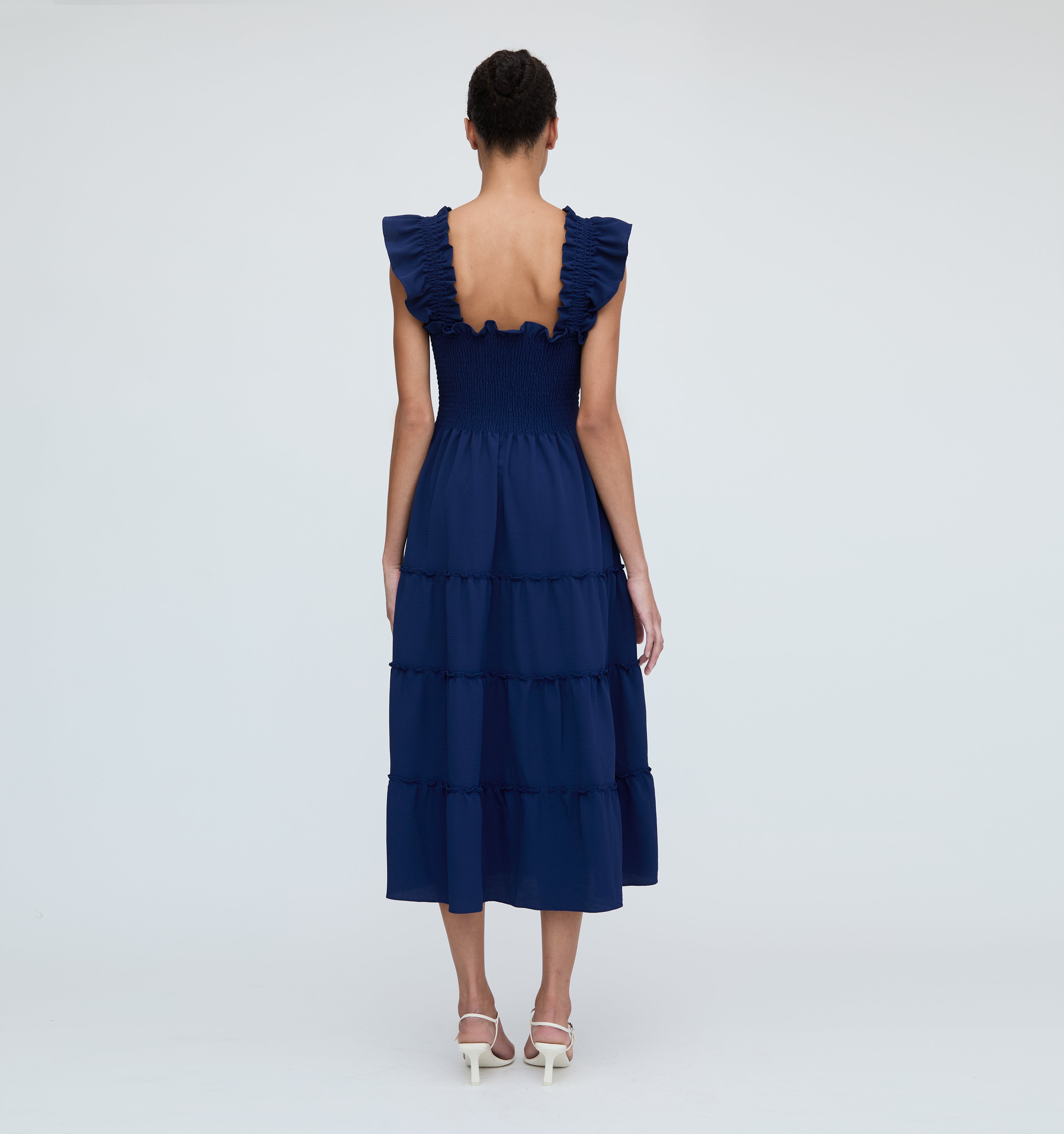 The Crepe Ellie Nap Dress - Navy Crepe color:Wrinkle Resistant Navy Crepe