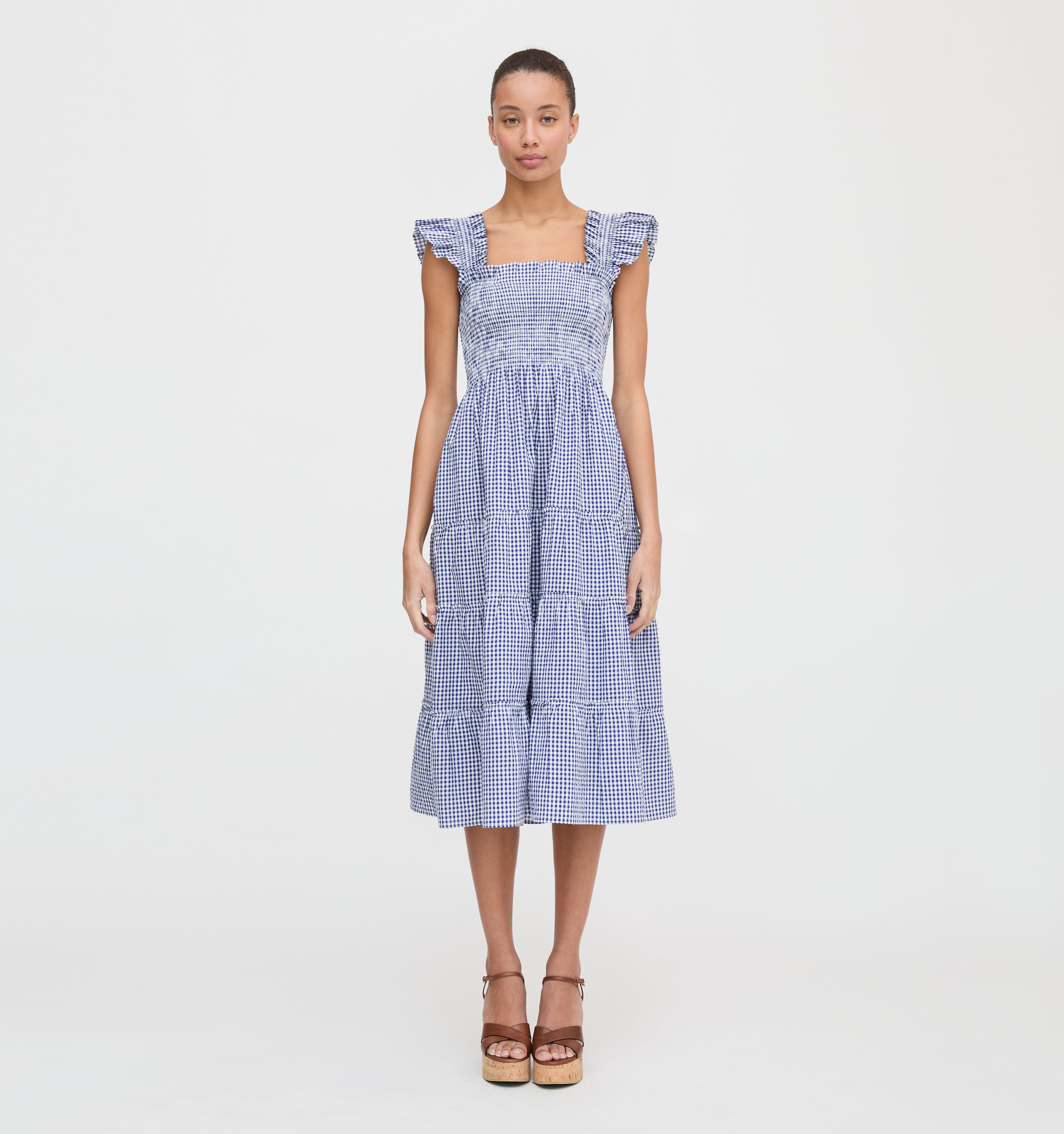 The Ellie Nap Dress - Navy Gingham – Hill House Home