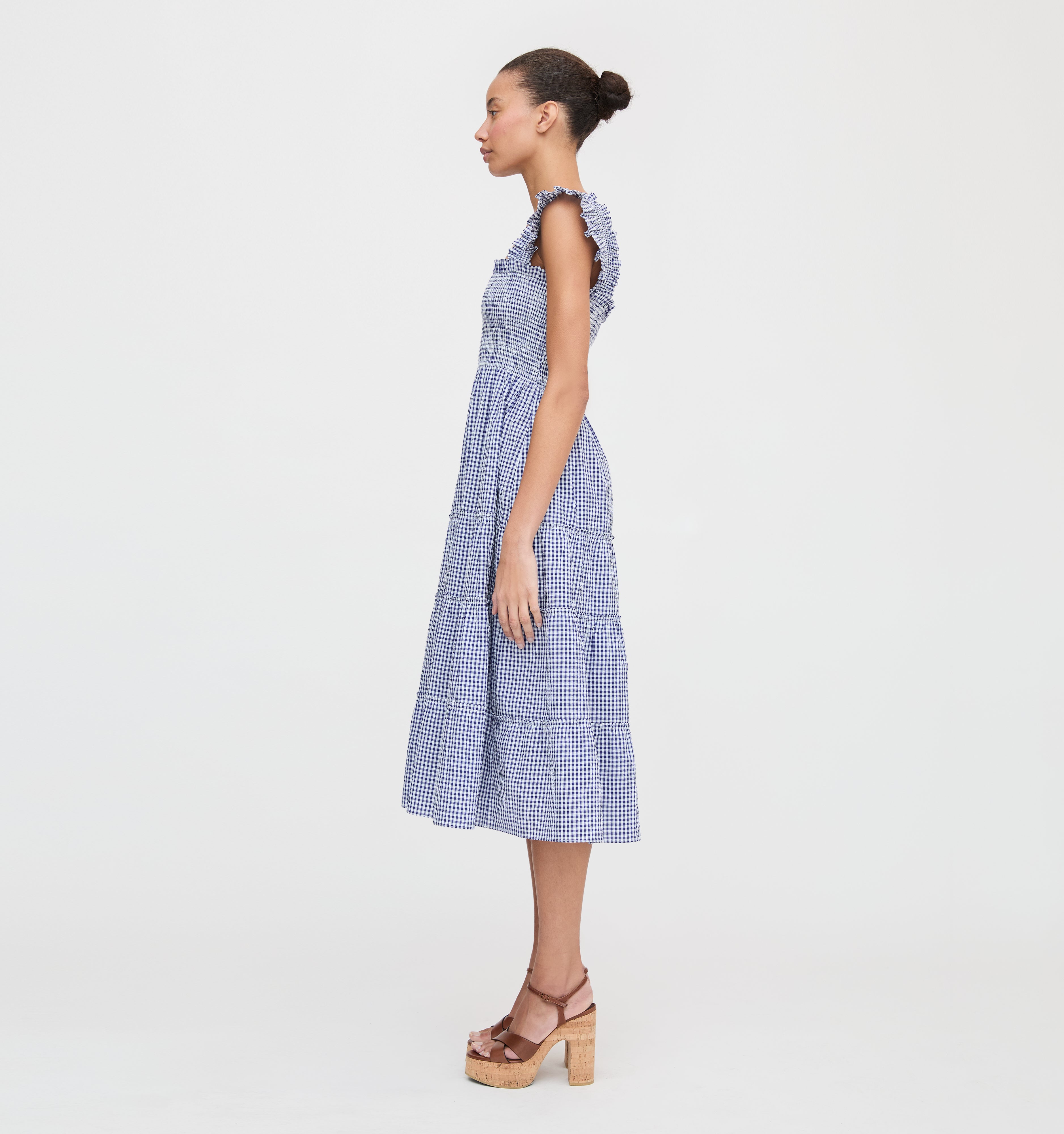 The Ellie Nap Dress - Navy Gingham – Hill House Home