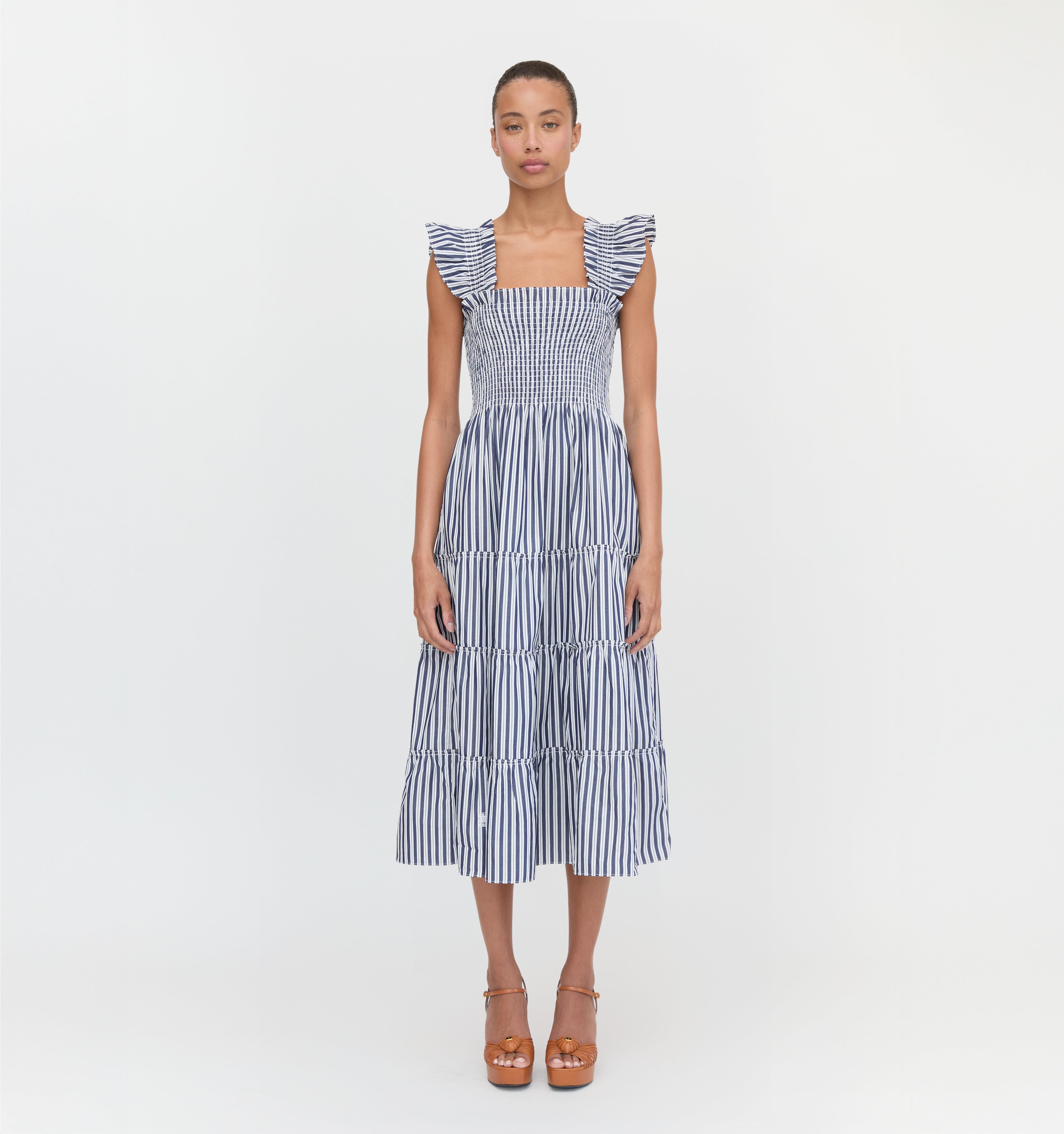 The Ellie Nap Dress - Navy Stripe – Hill House Home