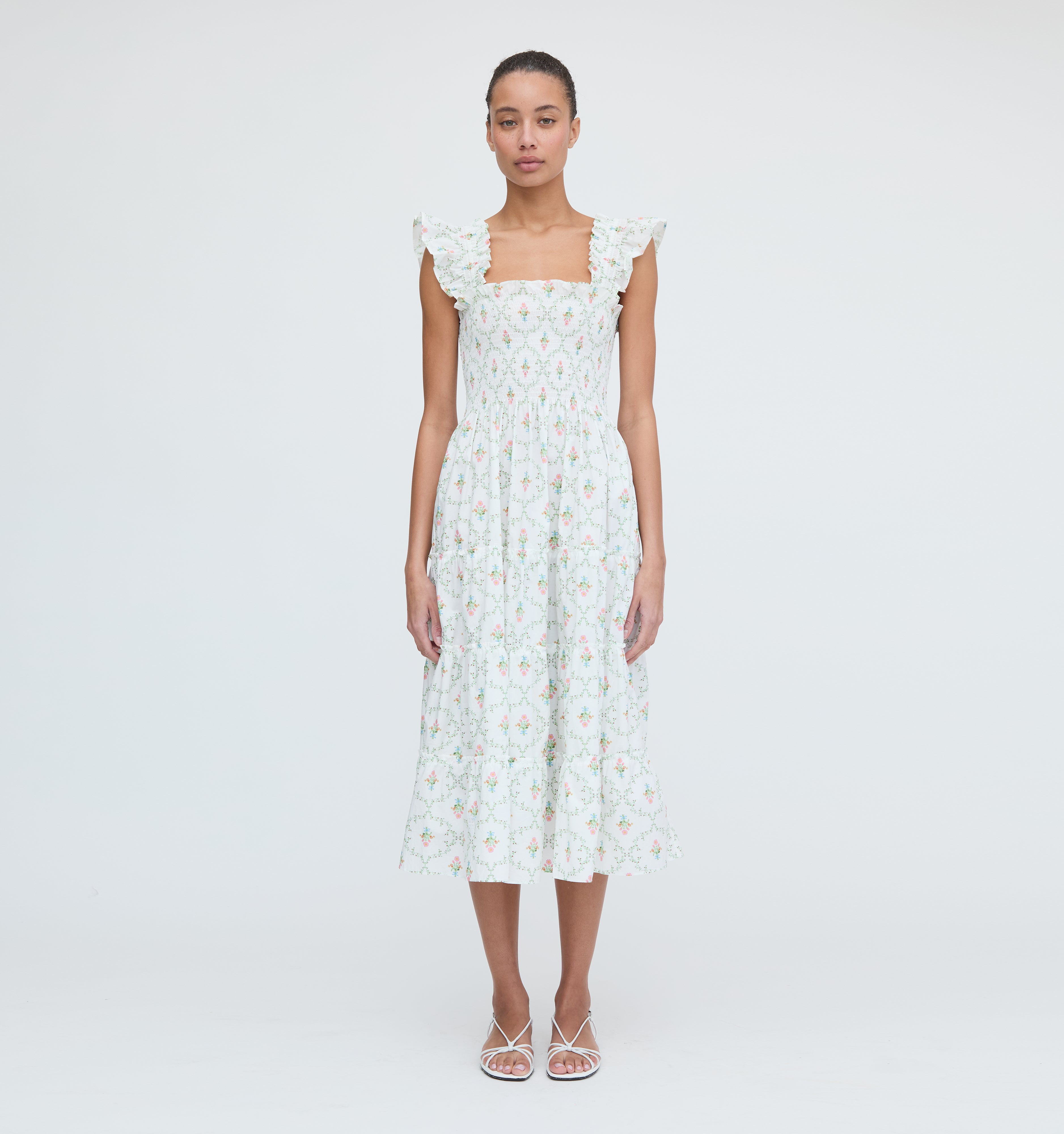 The Ellie Nap Dress - Pastel Trellis