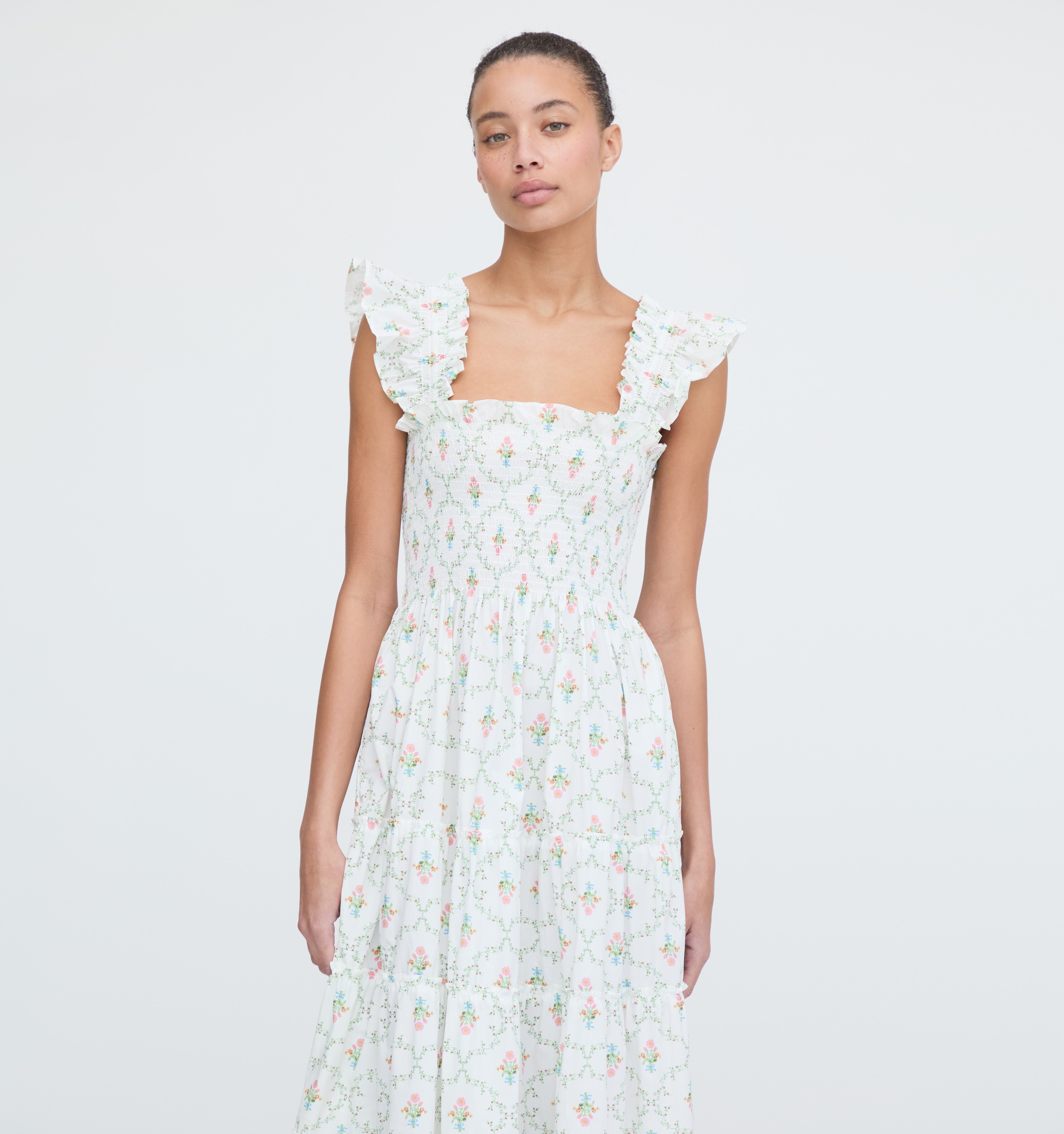 The Ellie Nap Dress - Pastel Trellis