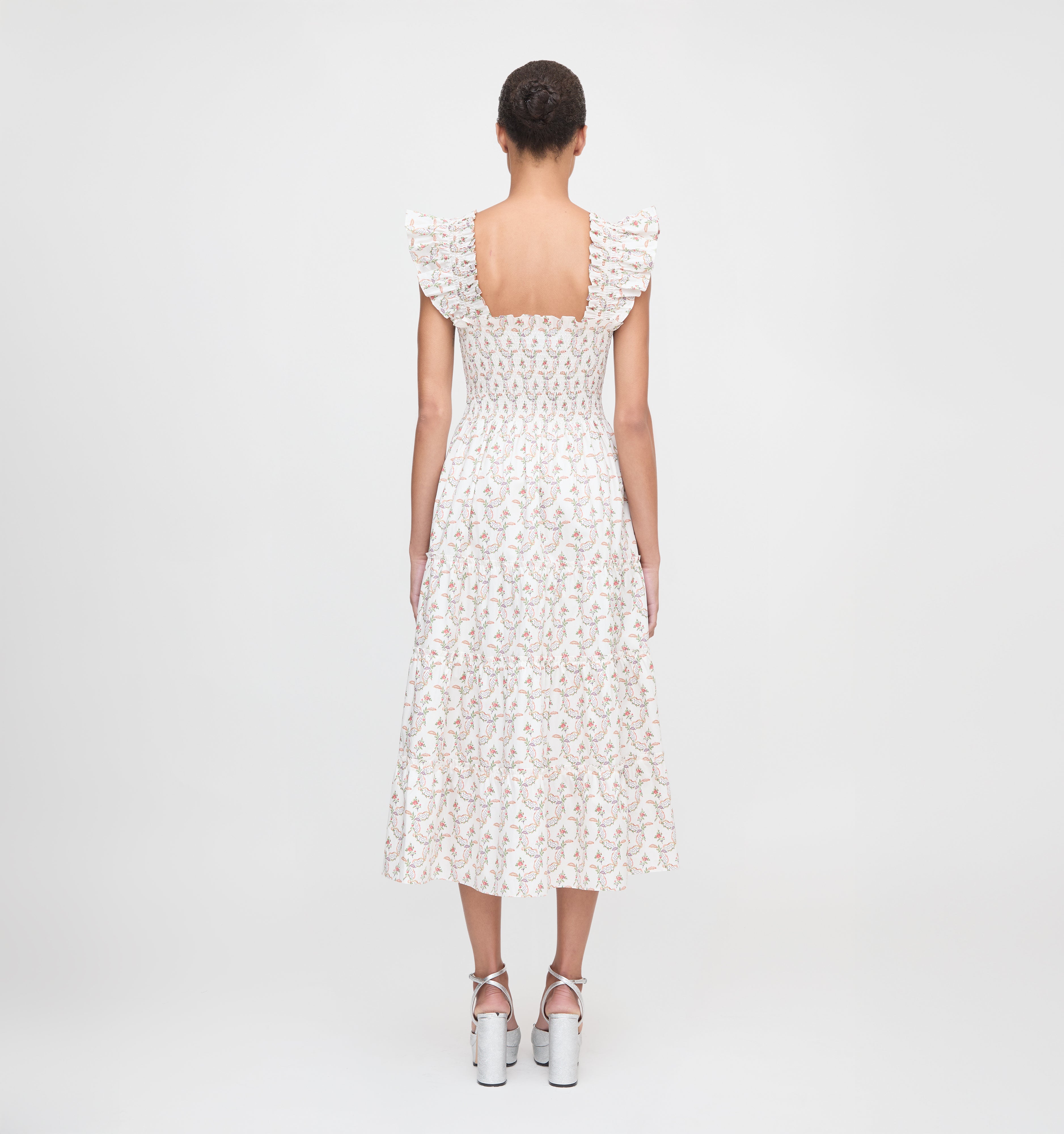 The Ellie Nap Dress in Pink Ribbon Rose Ikat color: Pink Ribbon Rose Ikat