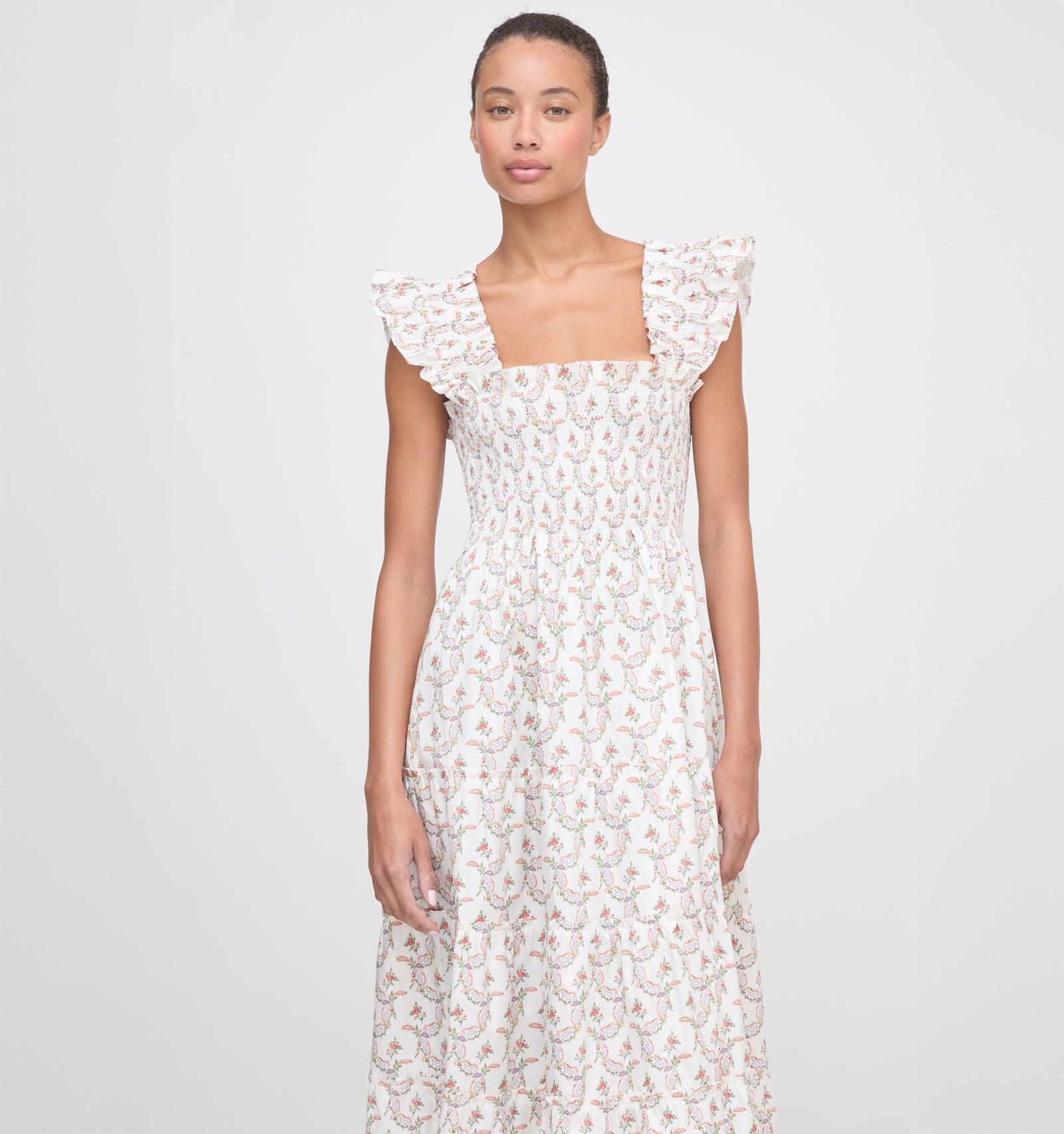 The Ellie Nap Dress in Pink Ribbon Rose Ikat