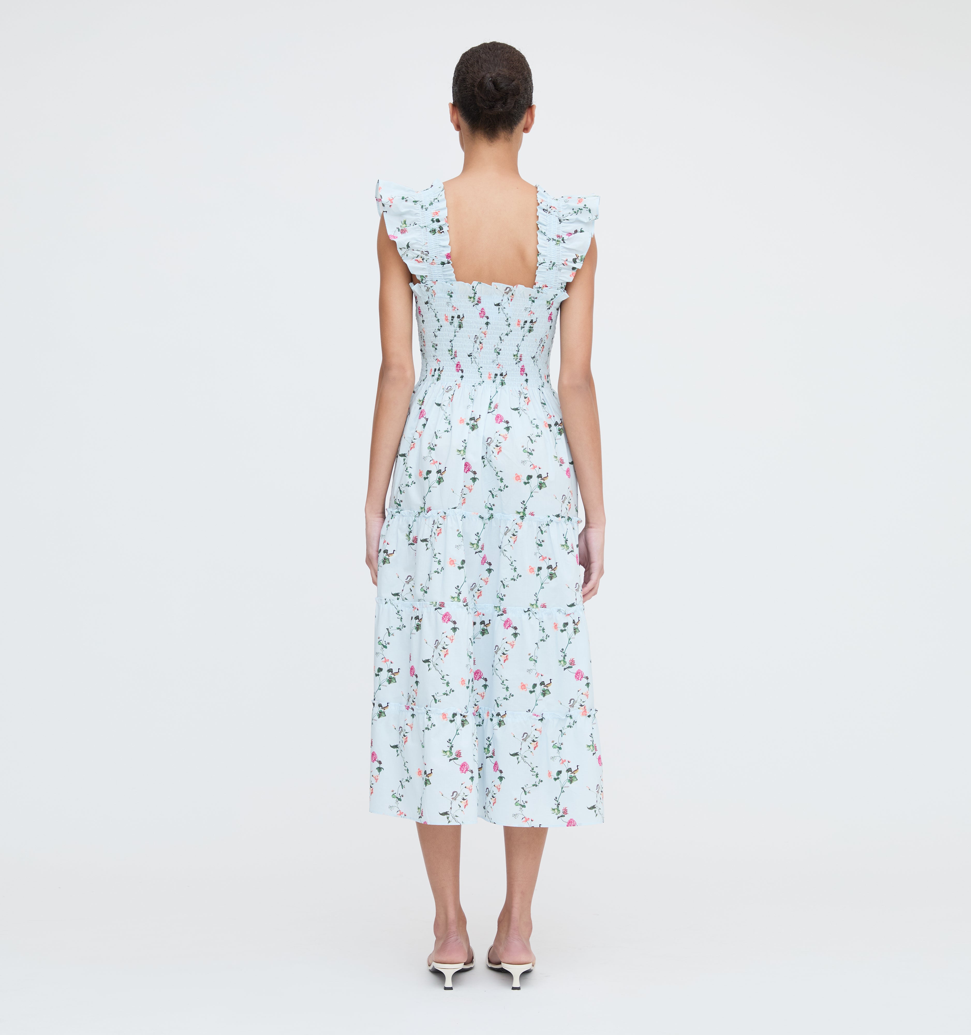 The Ellie Nap Dress - Pond Floral Poplin