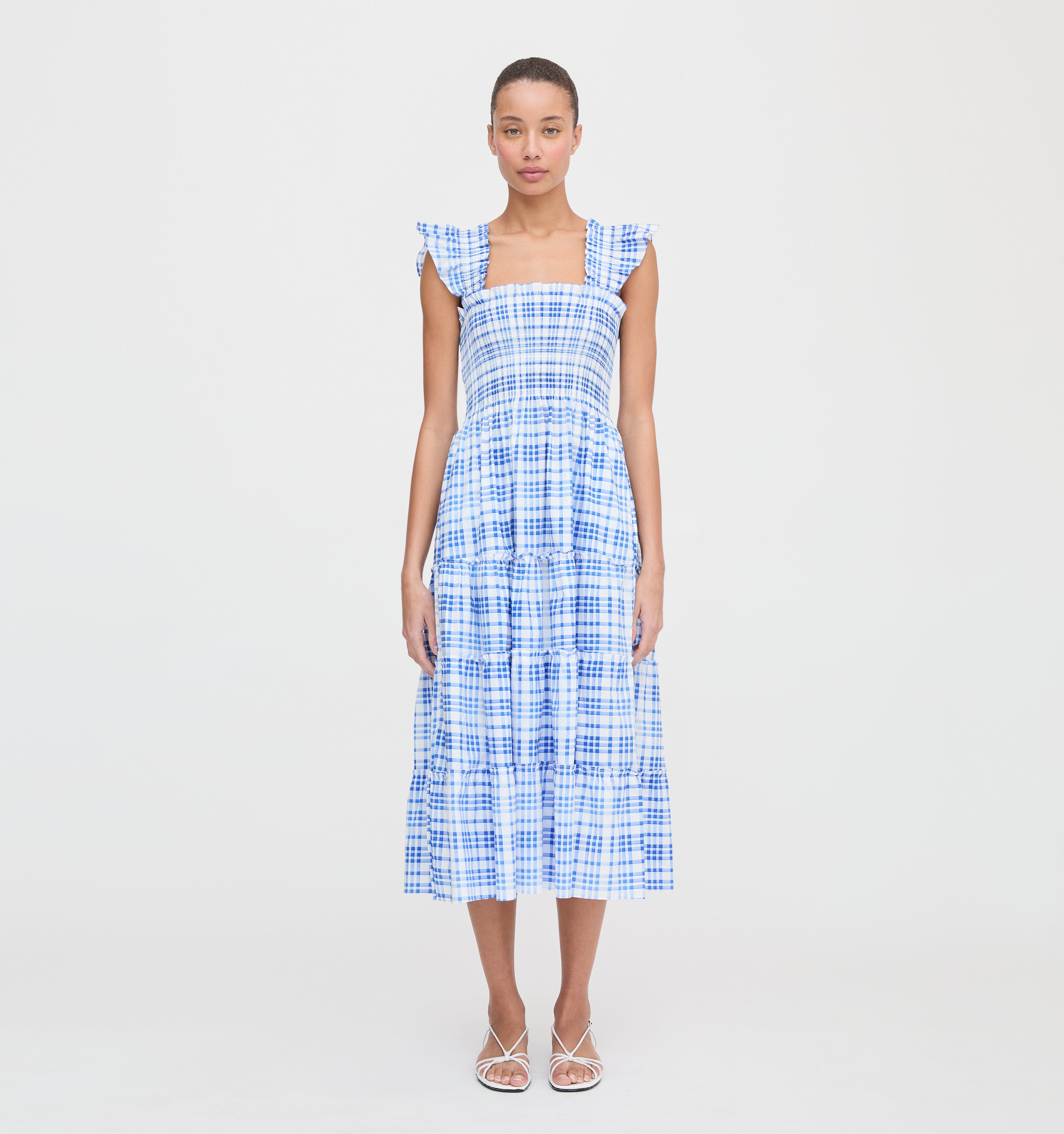 The Ellie Nap Dress - Blue Watercolor Gingham