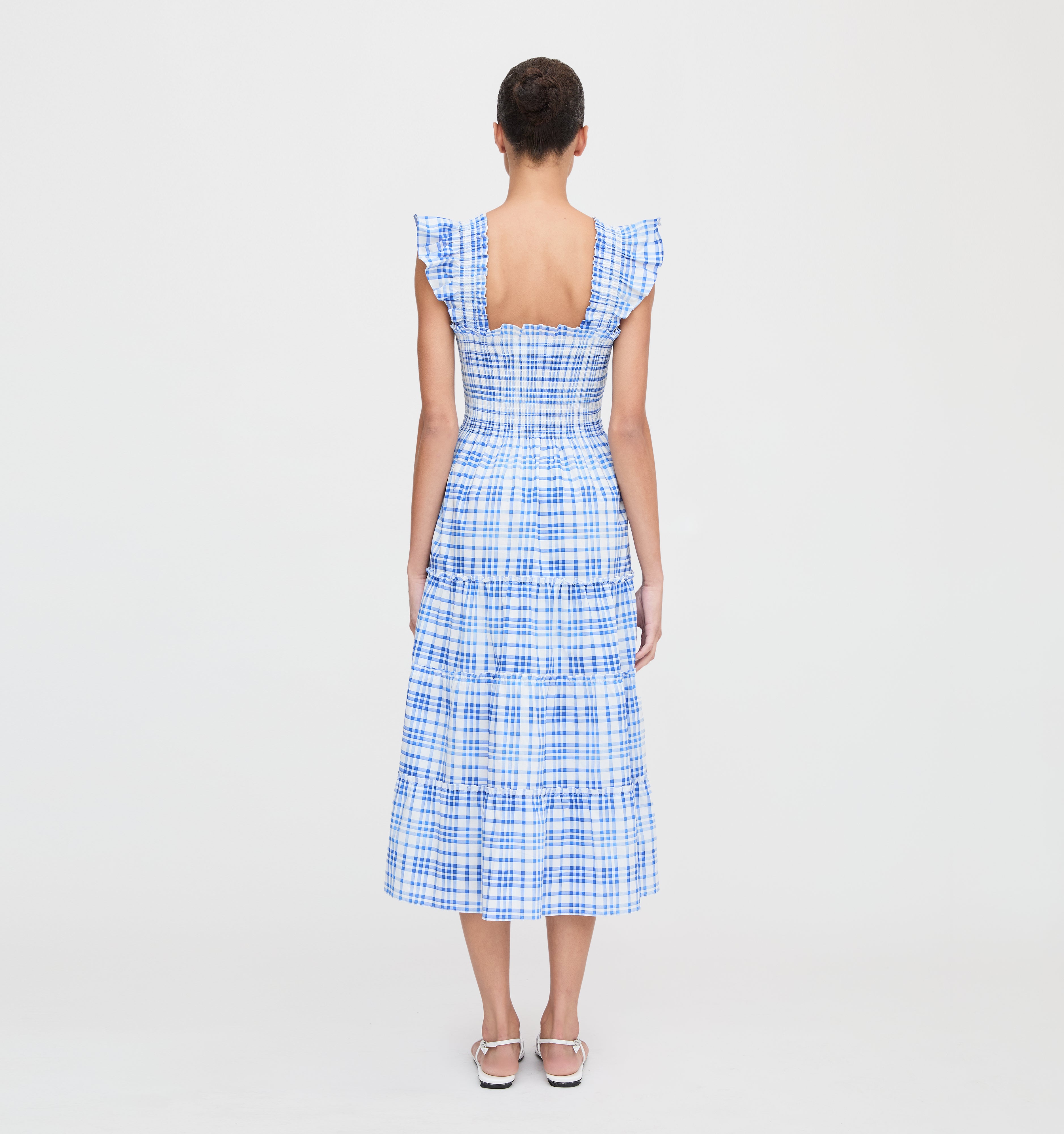 The Ellie Nap Dress - Blue Watercolor Gingham