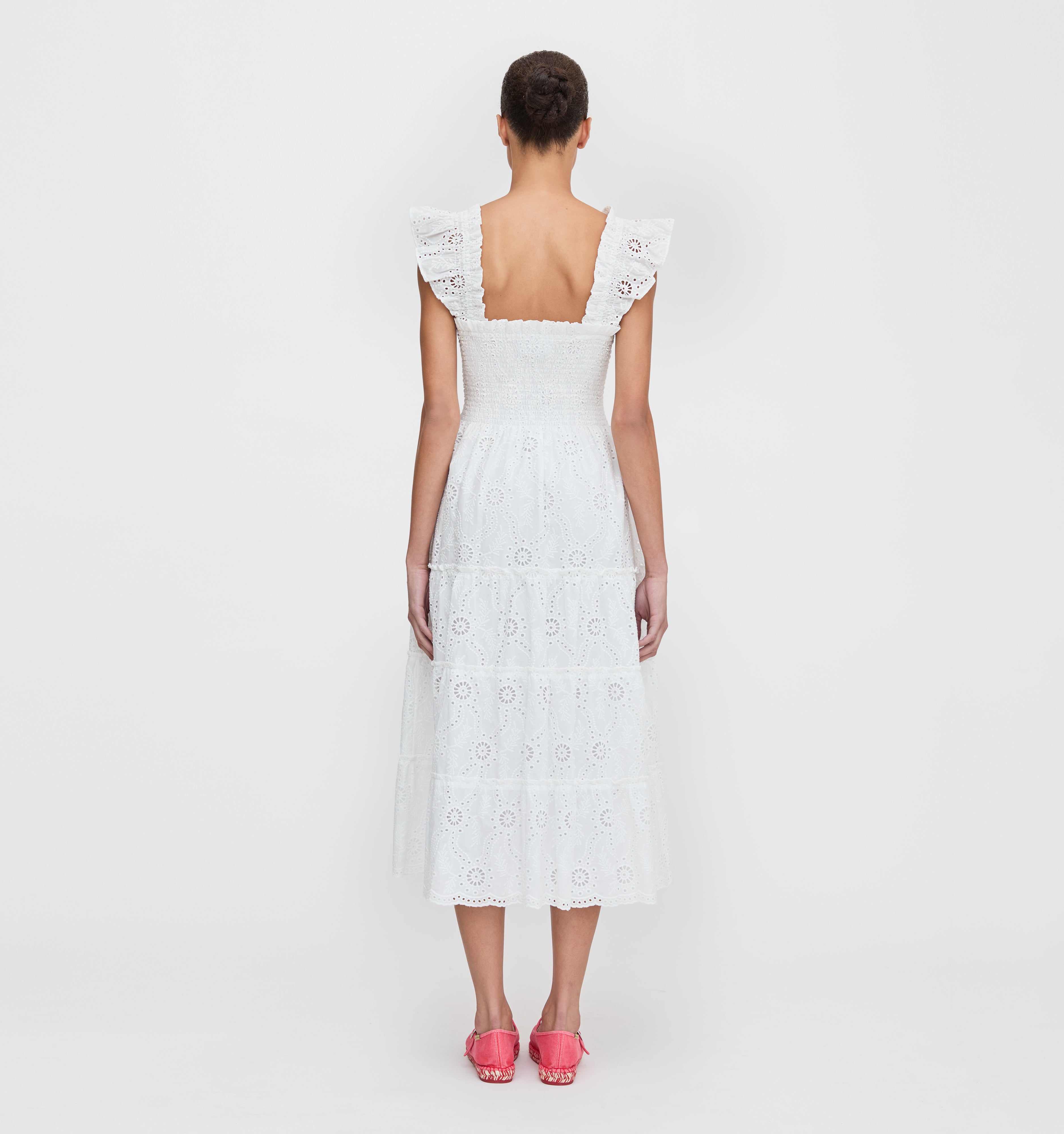 The Ellie Nap Dress - White Trellis Broderie