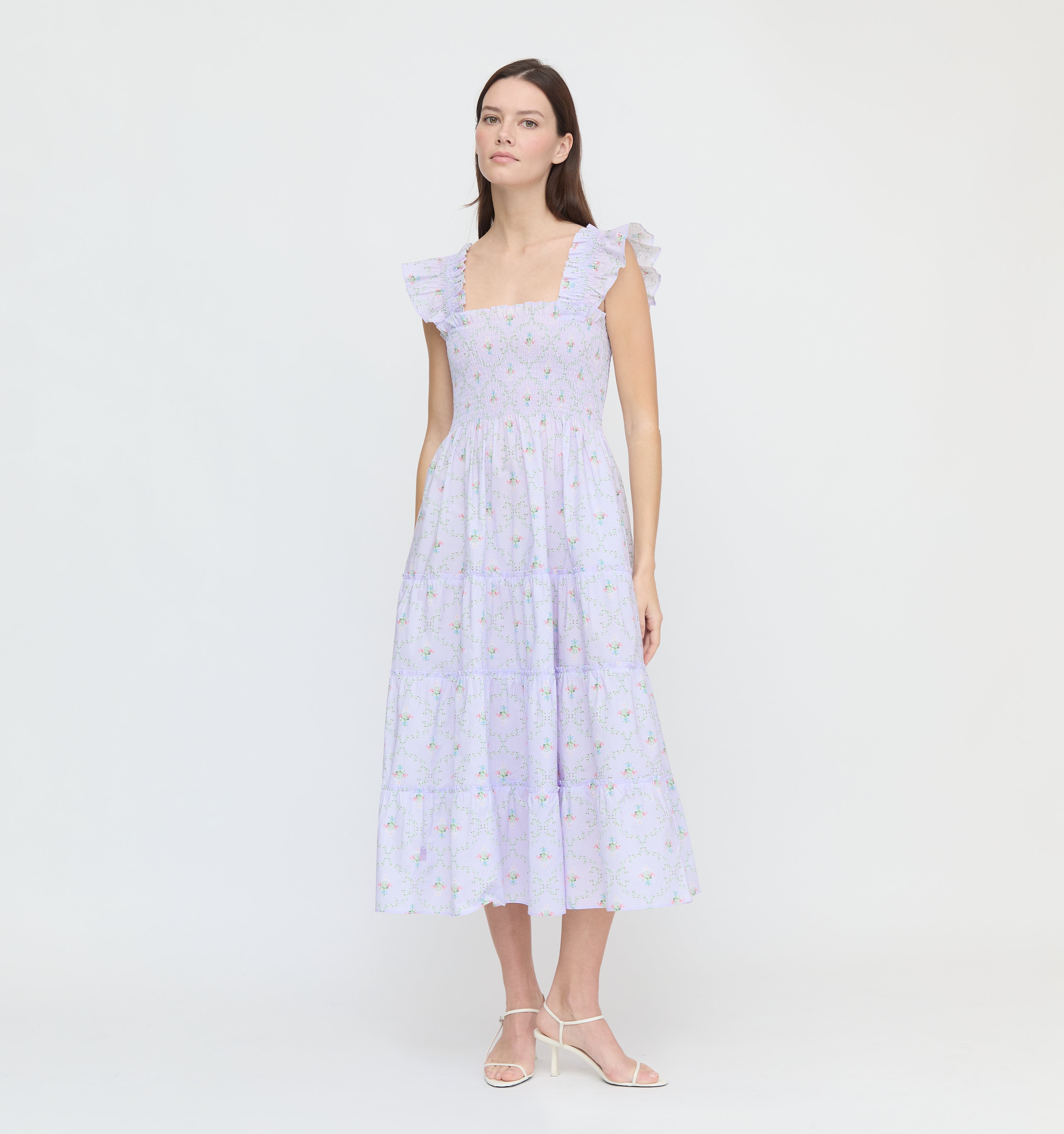 The Hill House x La Coqueta Ellie Nap Dress - Lilac Trellis