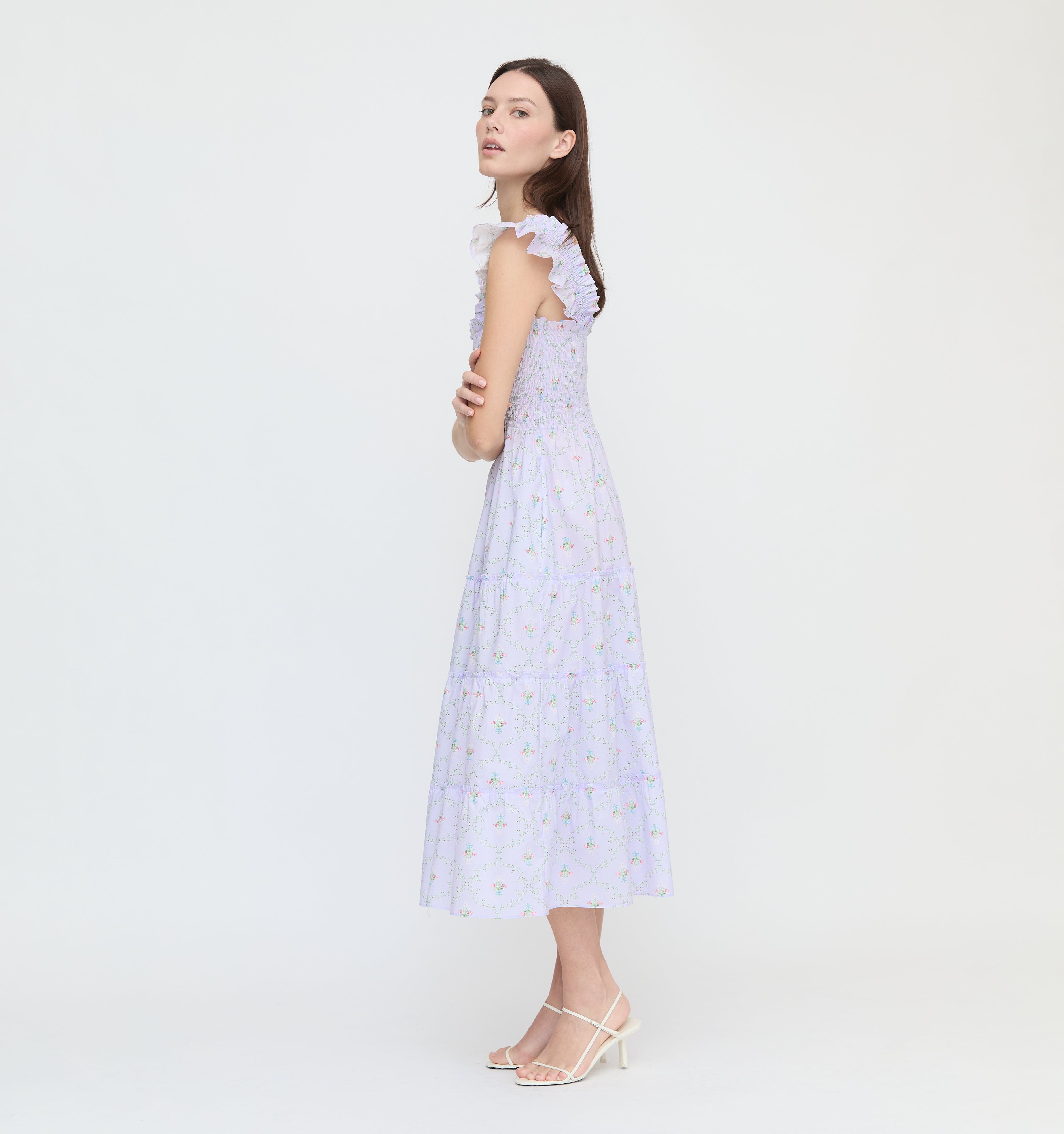 The Hill House x La Coqueta Ellie Nap Dress - Lilac Trellis