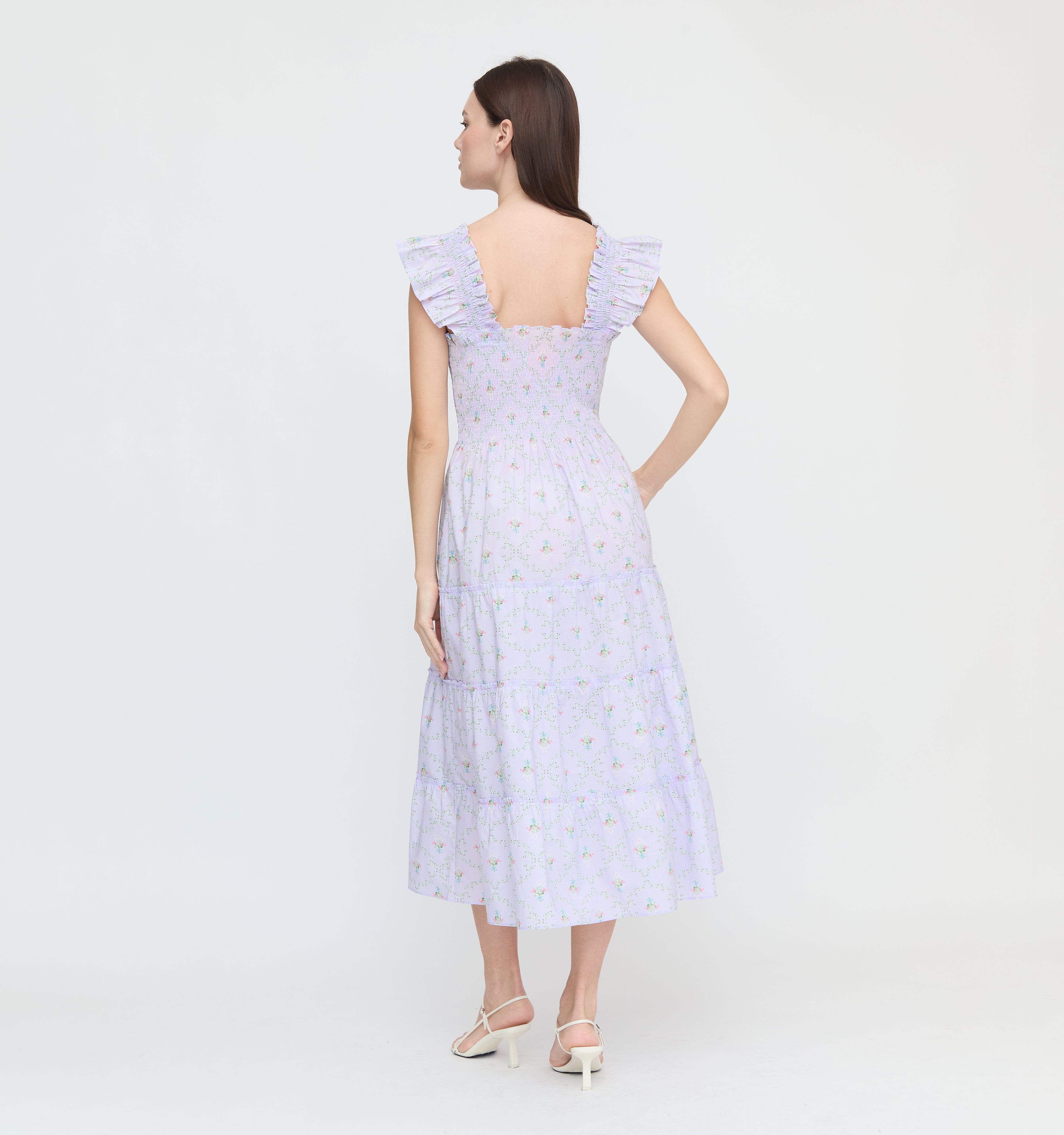 The Hill House x La Coqueta Ellie Nap Dress - Lilac Trellis