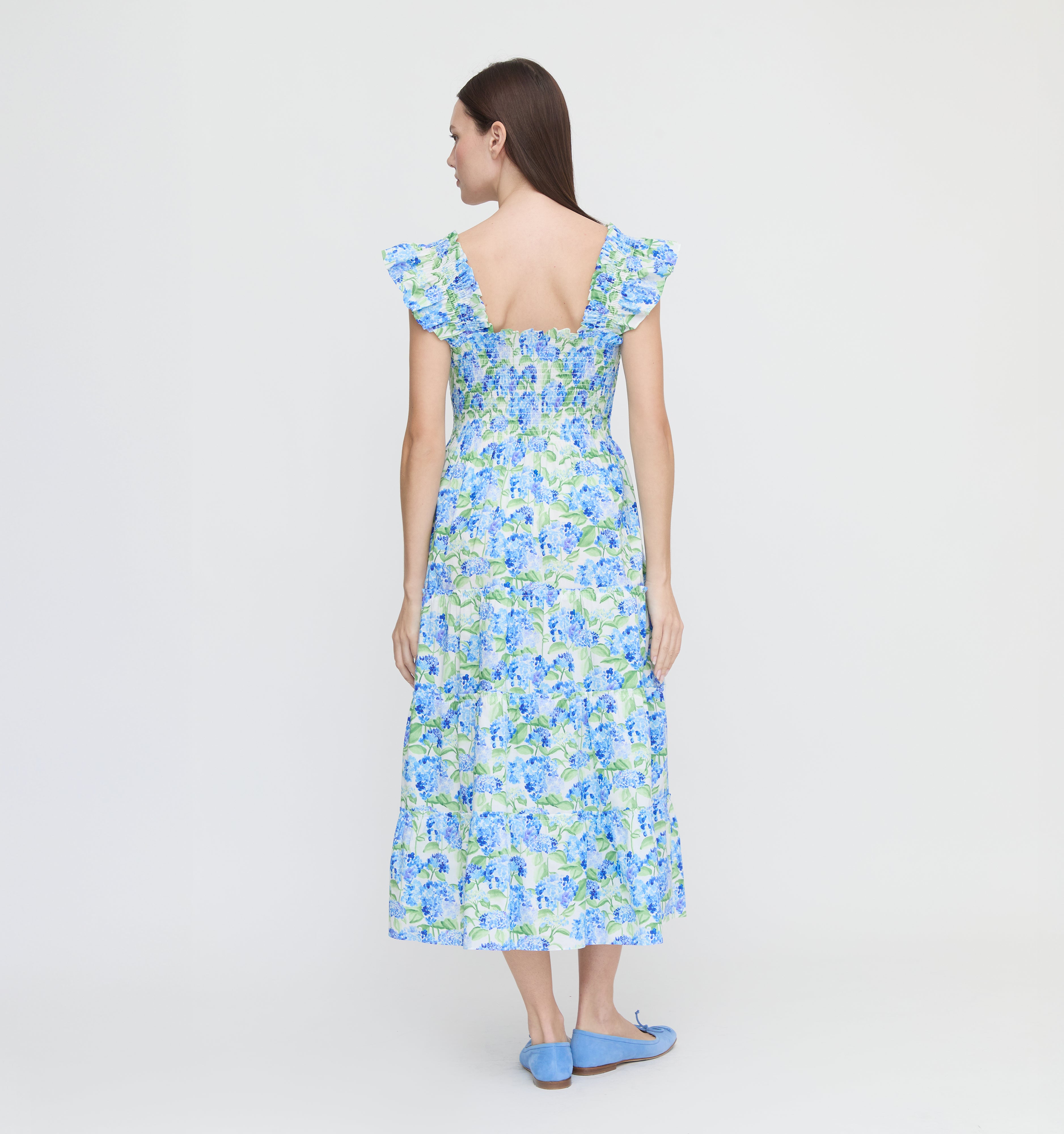 The Hill House x La Coqueta Ellie Nap Dress - Blue Watercolor Hydrangea