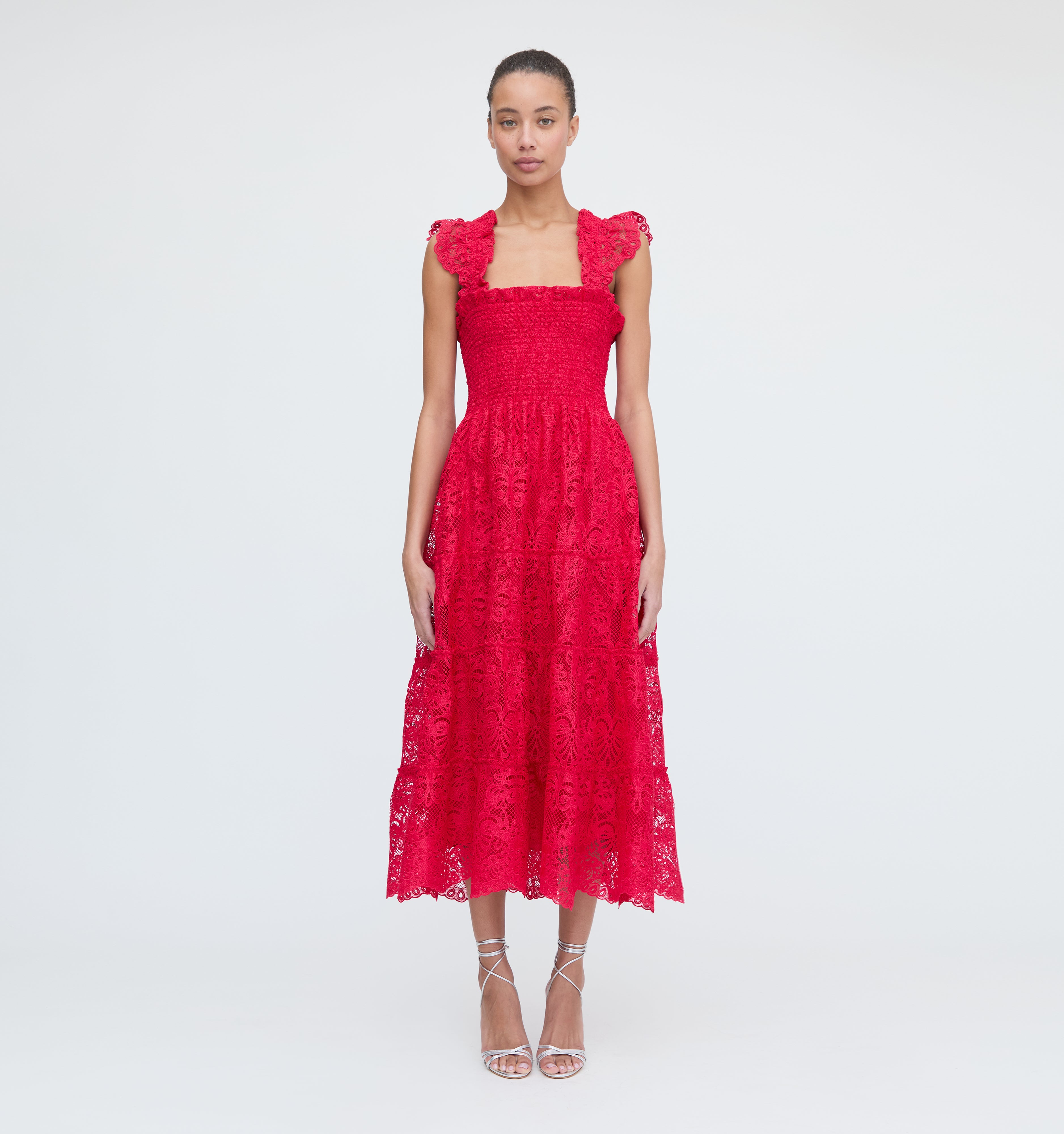 The Lace Ellie Nap Dress - Cerise Lace