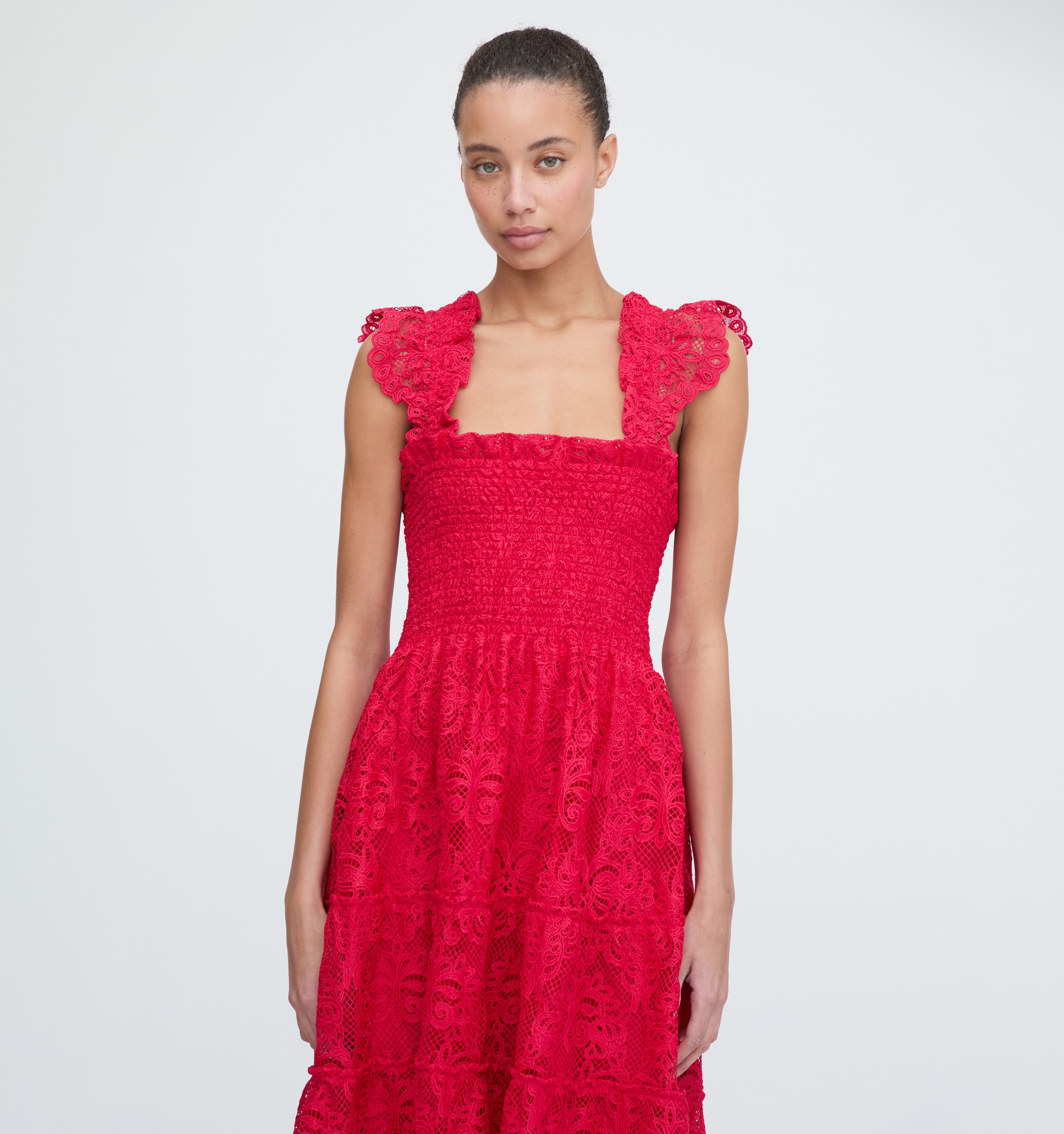 The Lace Ellie Nap Dress - Cerise Lace