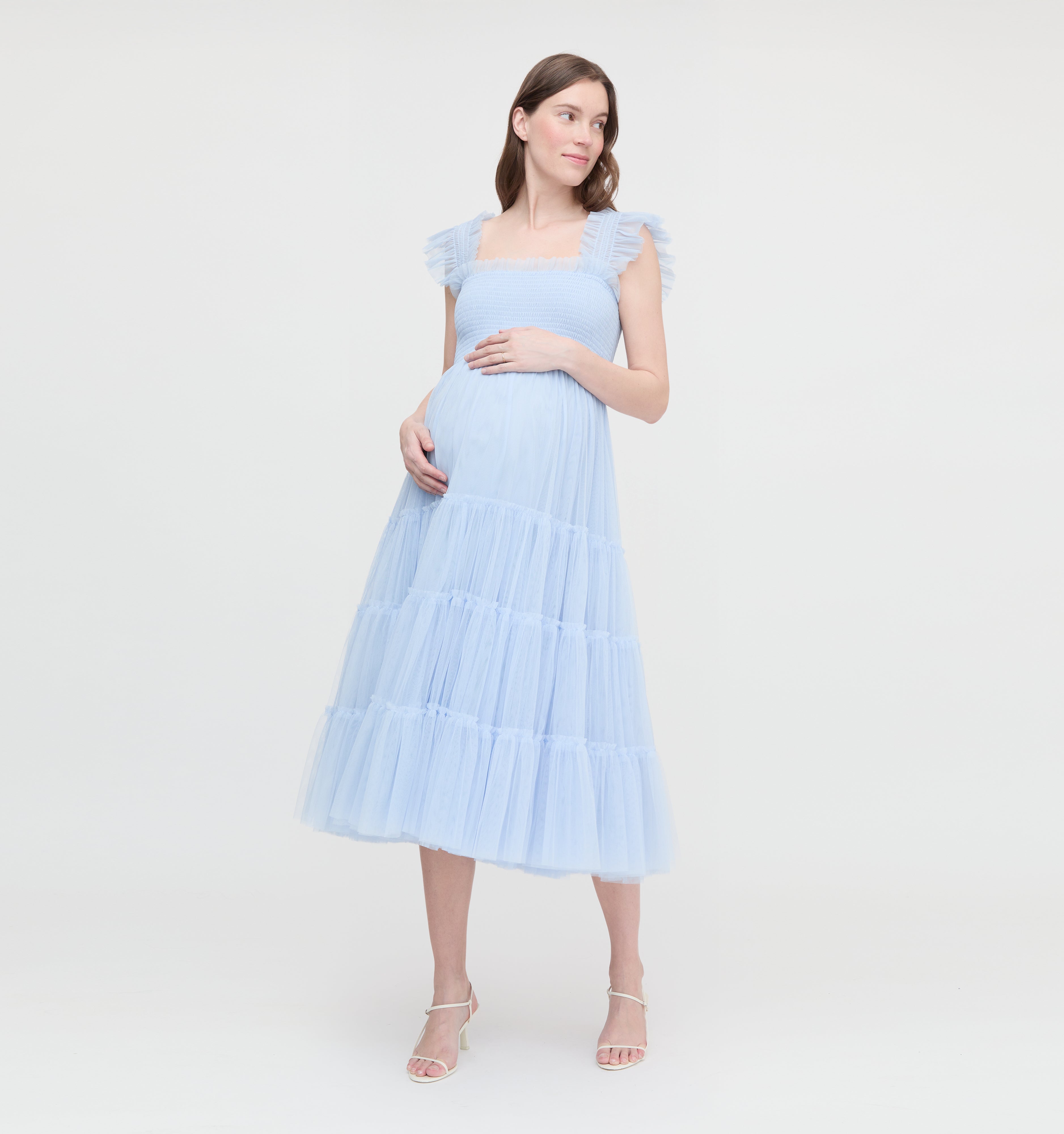The Maternity Tulle Ellie Nap Dress - Powder Blue