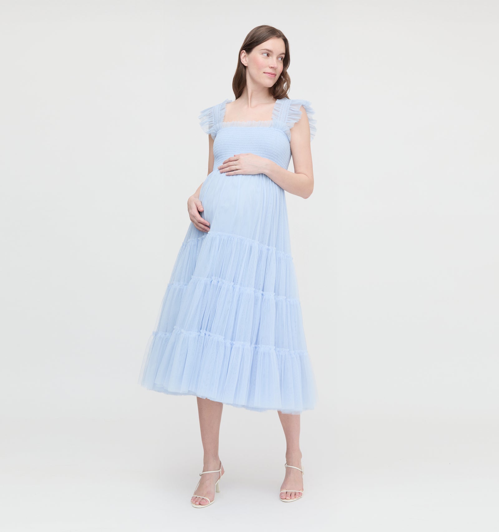 The Maternity Tulle Ellie Nap Dress - Powder Blue Hill House Home The Maternity Tulle Ellie Nap Dress - Powder Blue Hill House Home