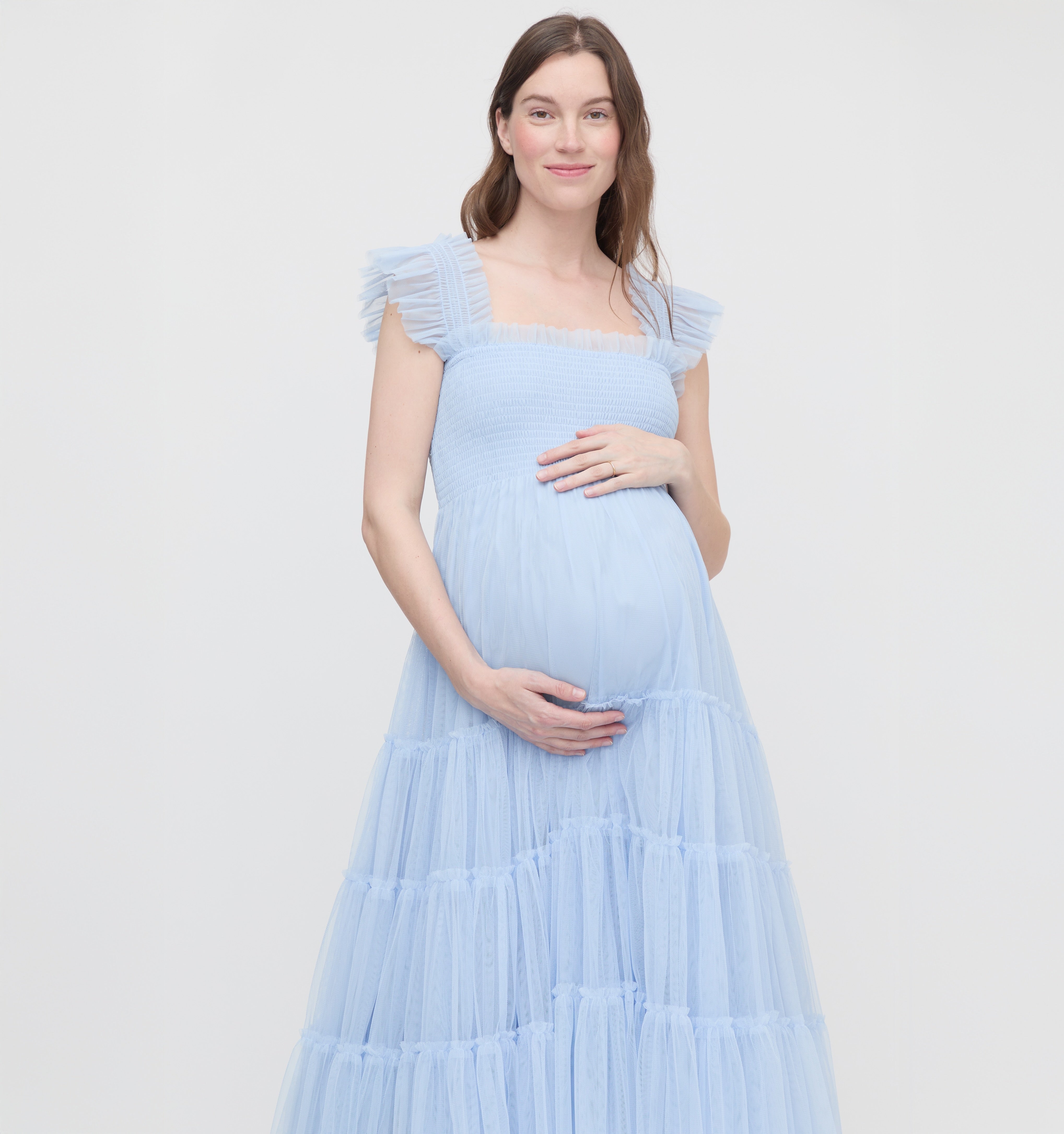 The Maternity Tulle Ellie Nap Dress - Powder Blue