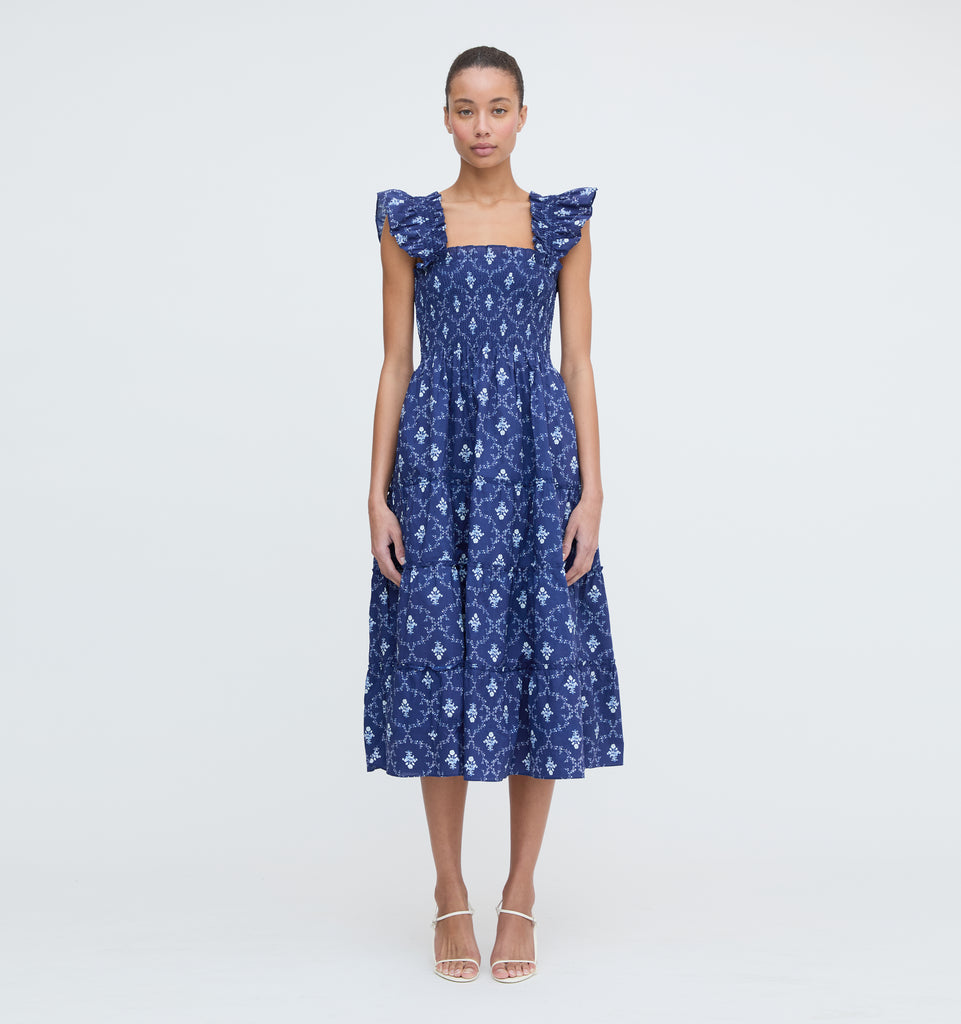 即日発送！House on the hill S/S Tee 90cm The Ellie Nap Dress - Navy Trellis – Hill House Home