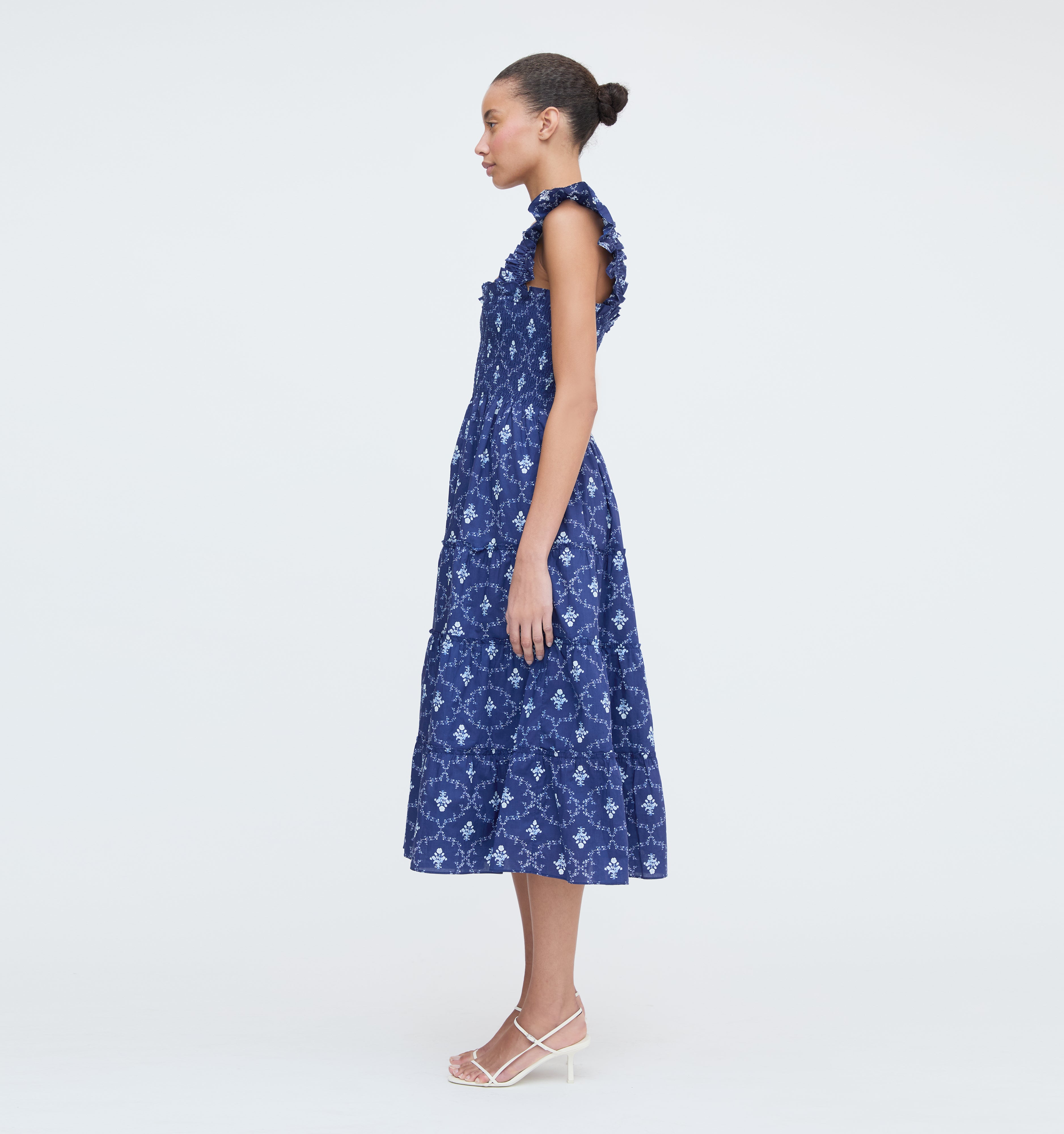 The Ellie Nap Dress - Navy Trellis – Hill House Home