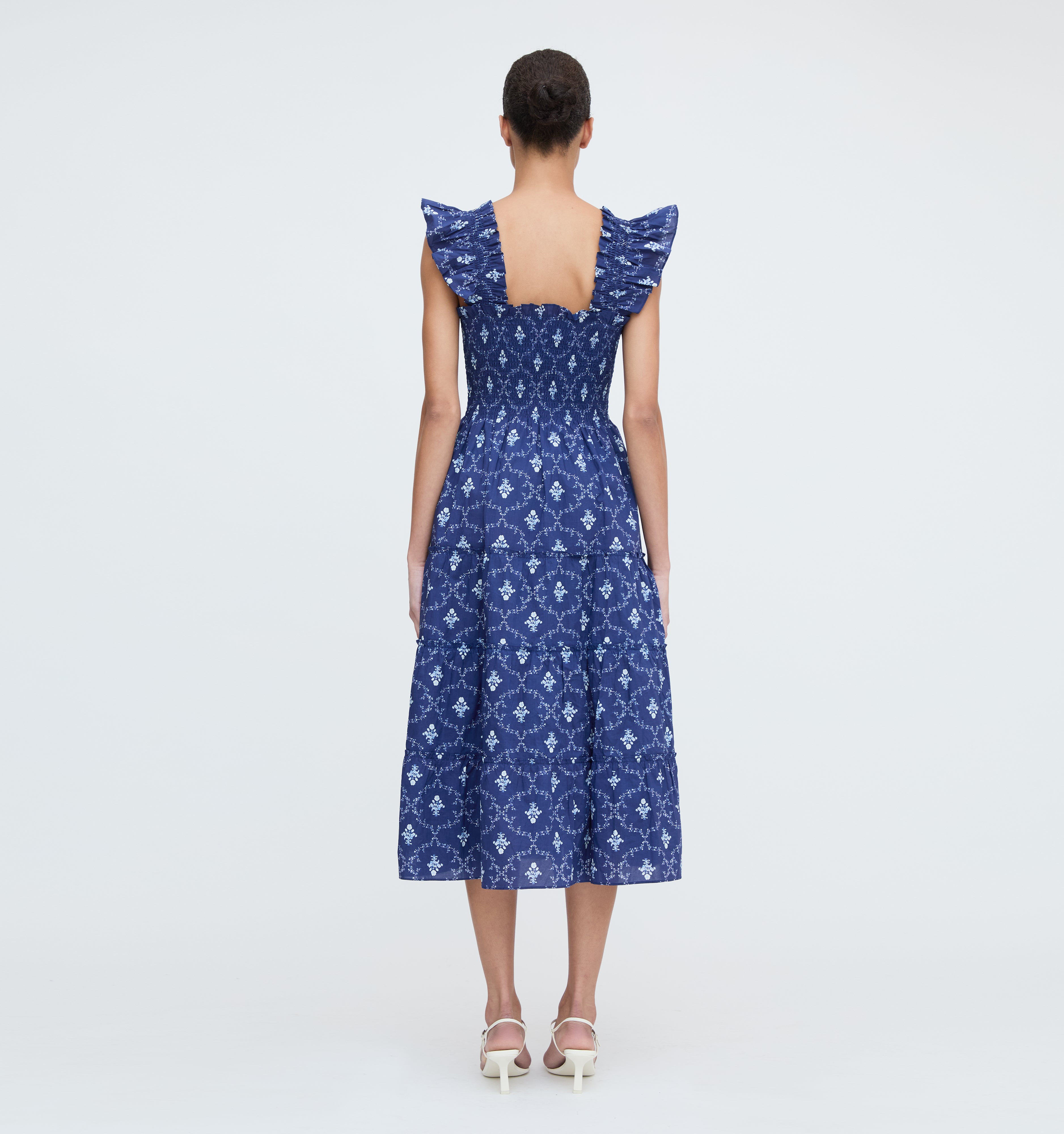 The Ellie Nap Dress - Navy Trellis