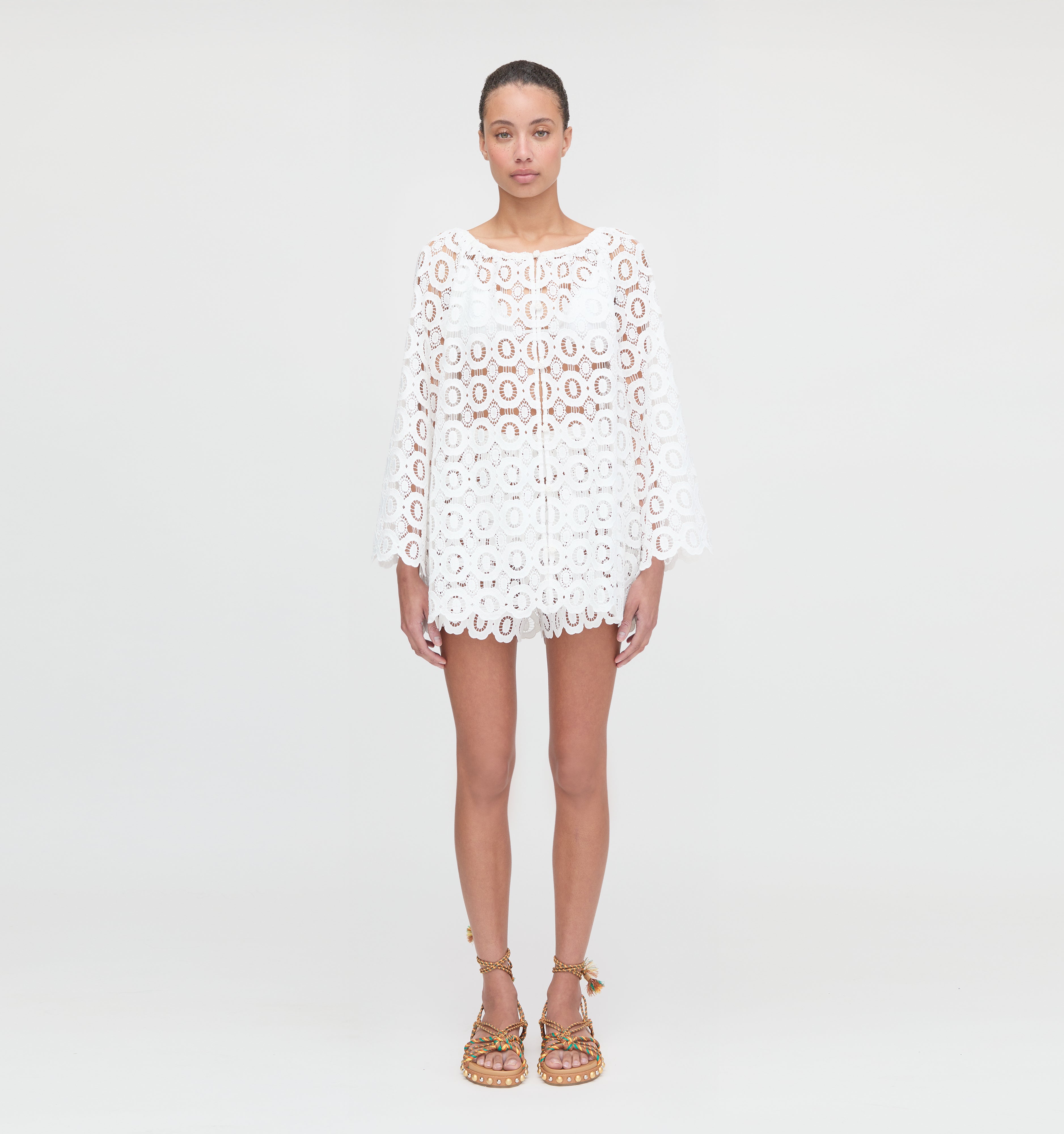 The Kaya Short - White Broderie – Hill House Home