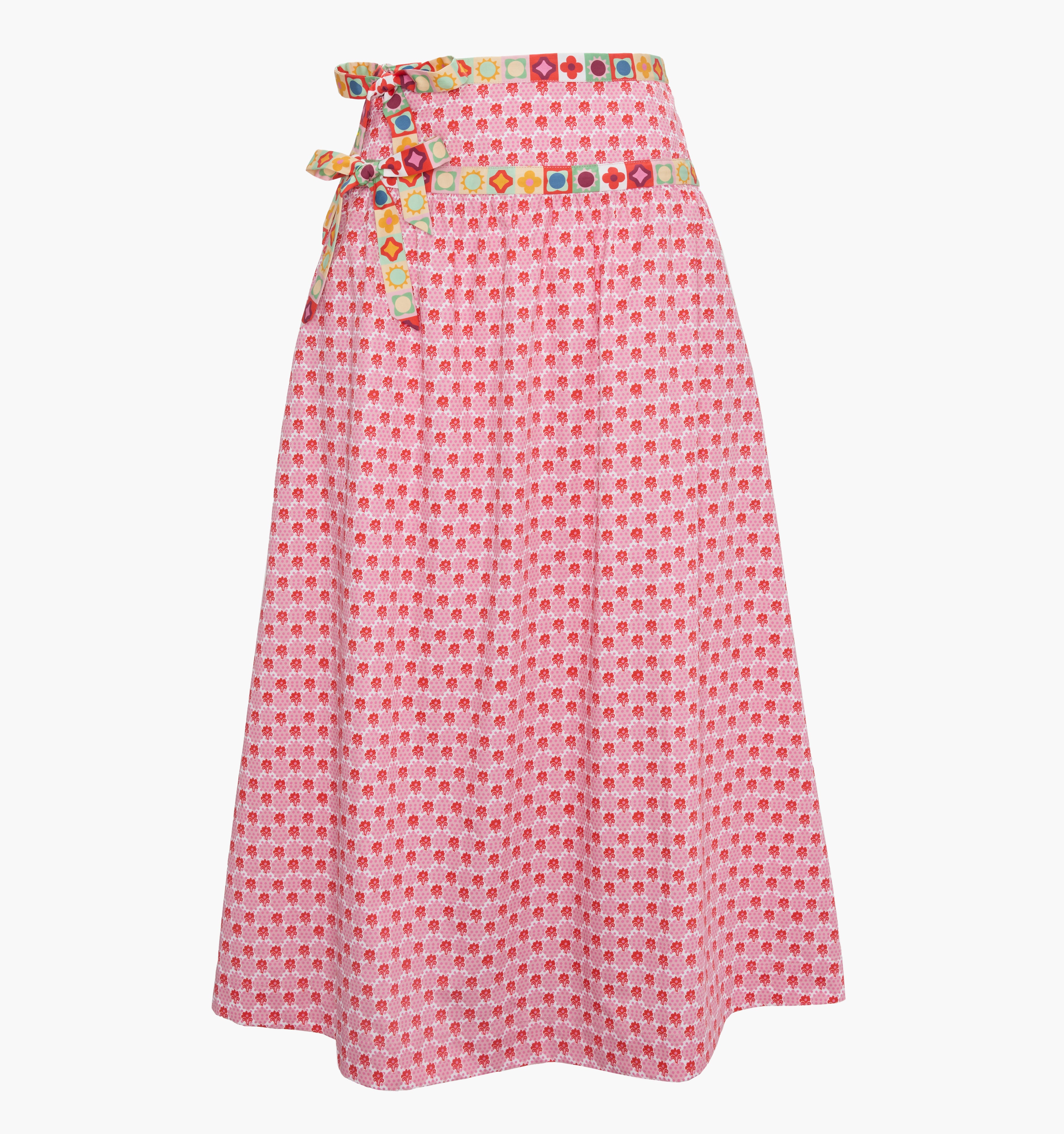 The Faris Skirt - Pink Cala Check