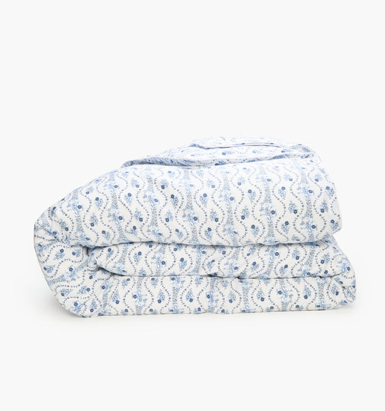 The Duvet Cover - Blue Vine Stripe - Queen
