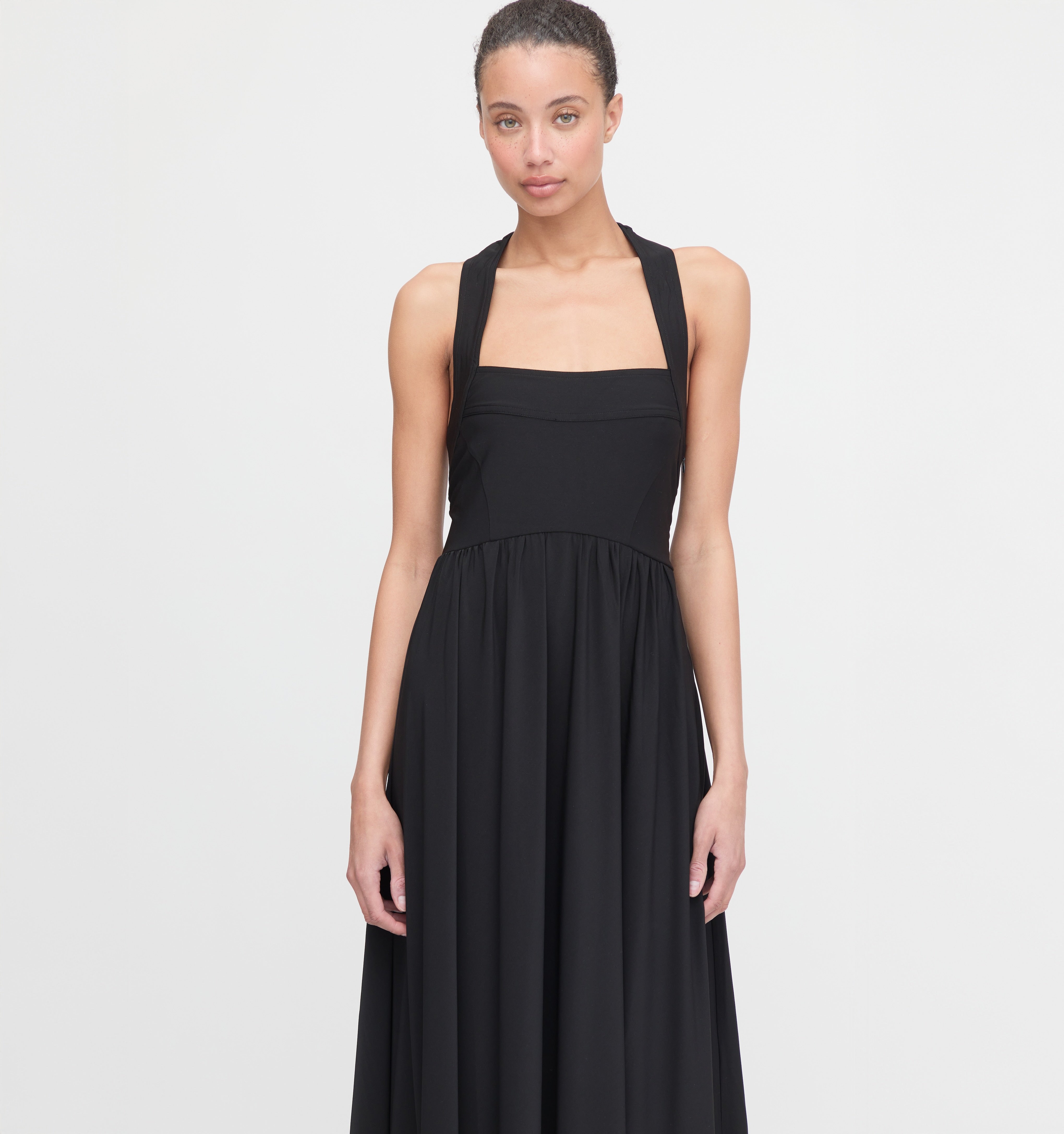 The Fleur Midi Dress - Black Jersey – Hill House Home