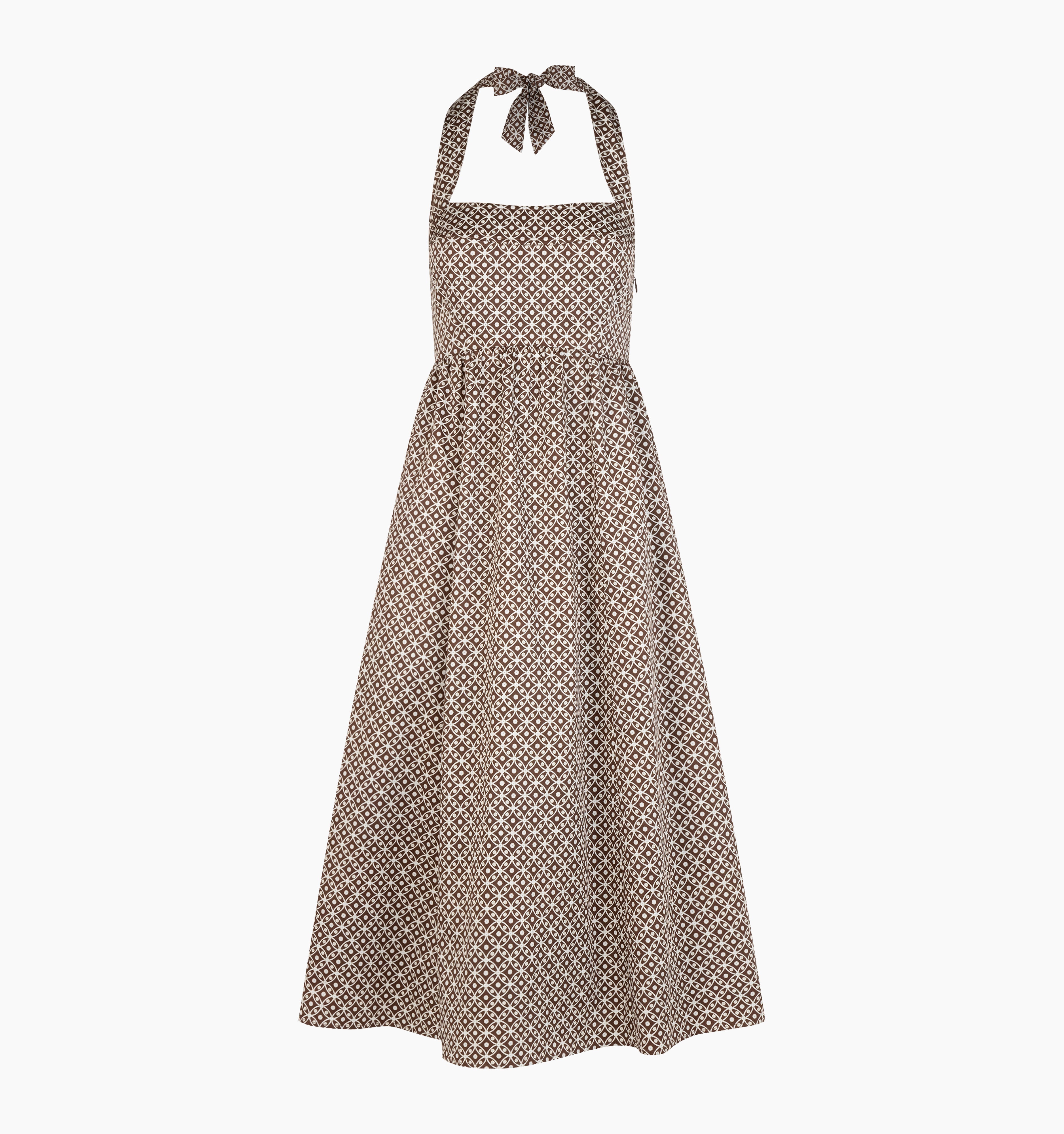The Fleur Midi Dress - Chocolate Circular Lattice
