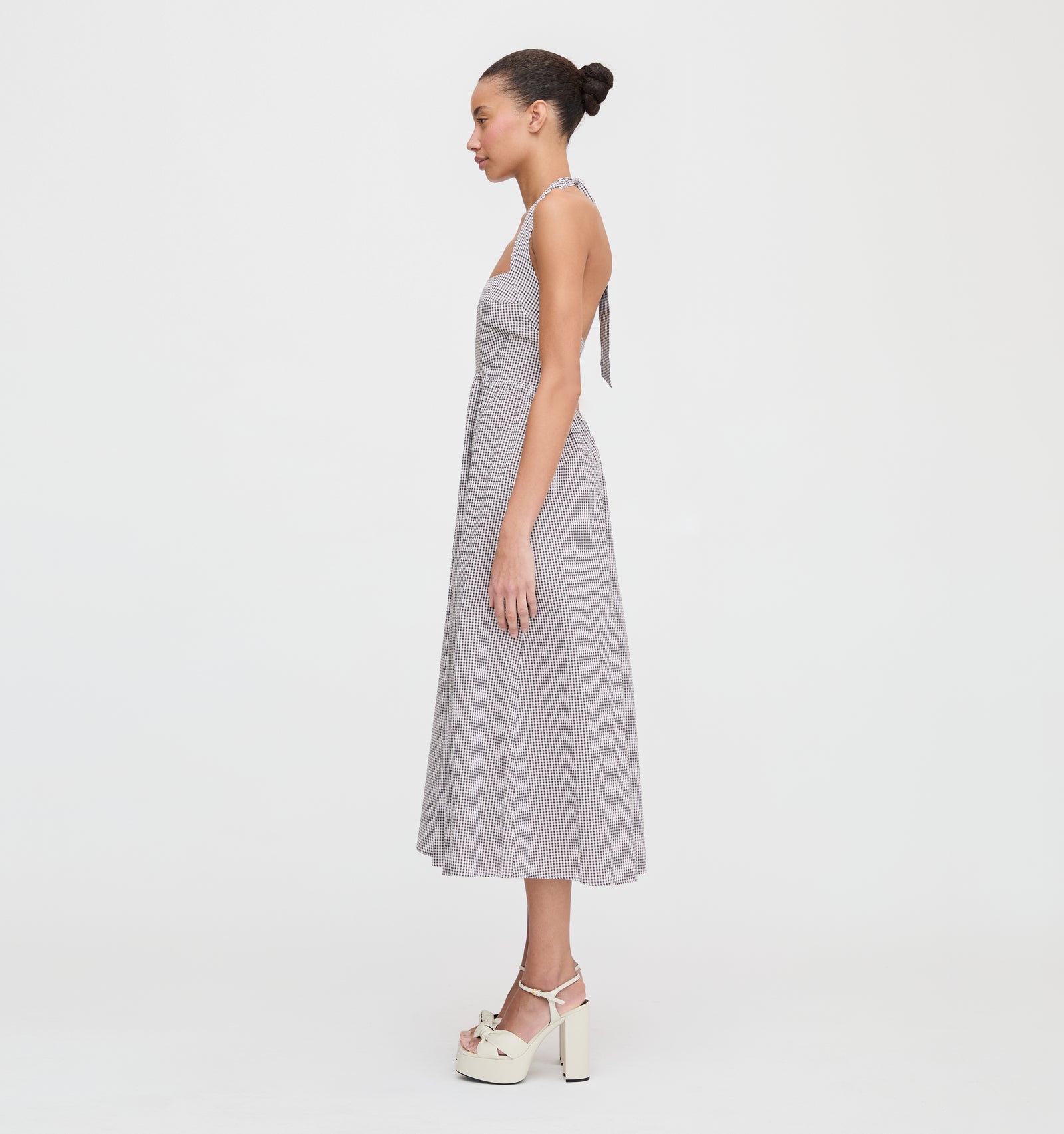 The Fleur Midi Dress - Chocolate Gingham