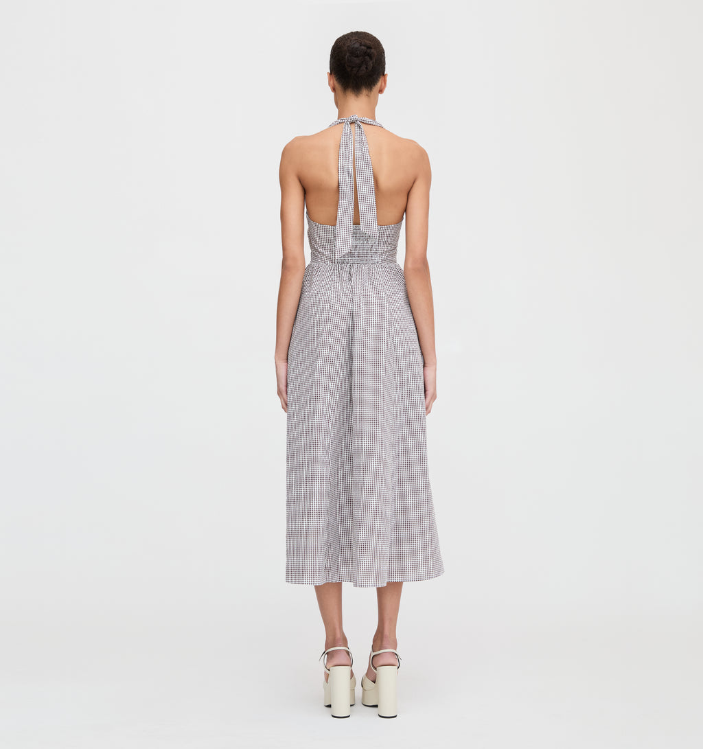 The Fleur Midi Dress - Chocolate Gingham  Hill House Home