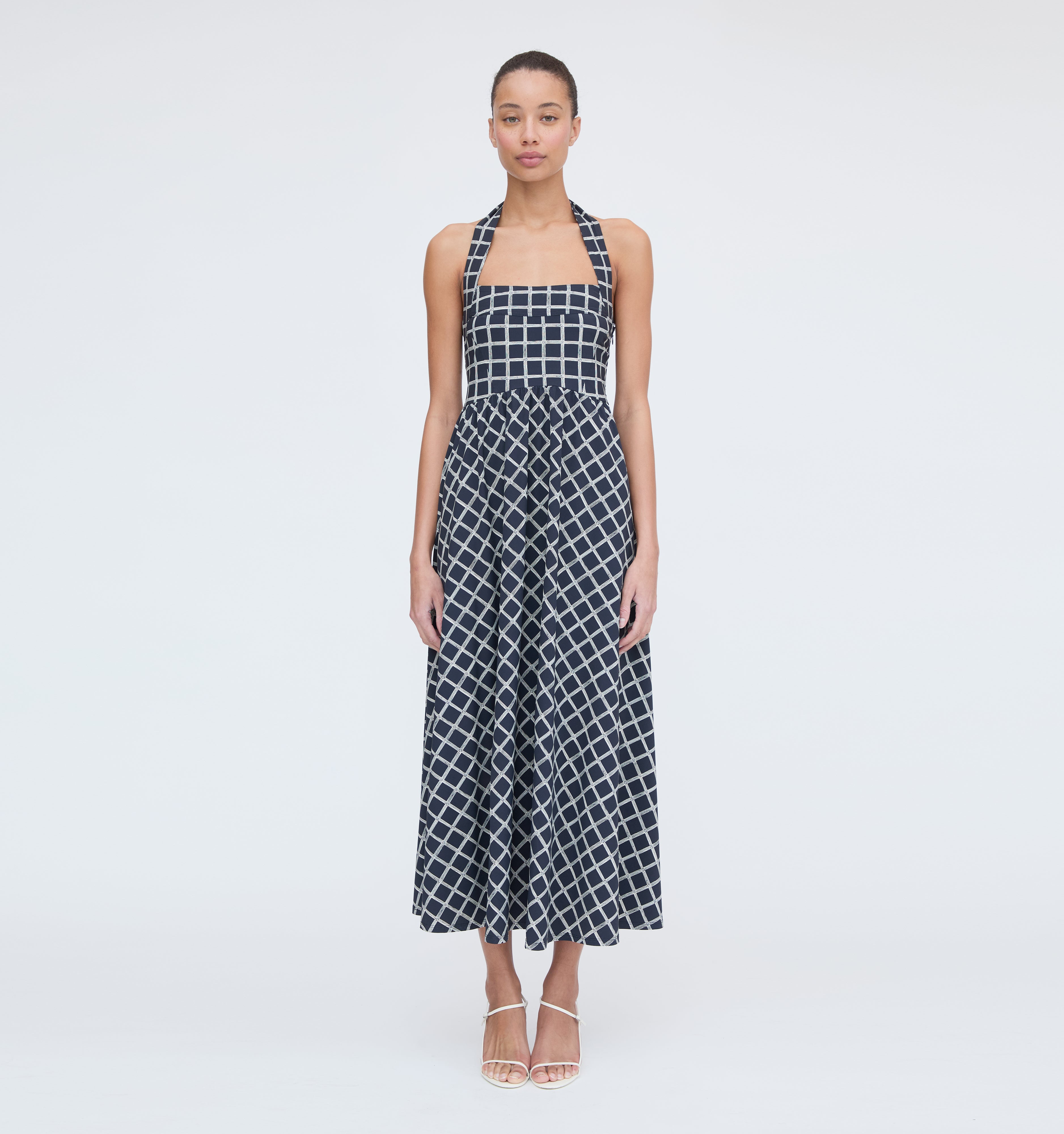 The Fleur Midi Dress - Grecian Check Jersey